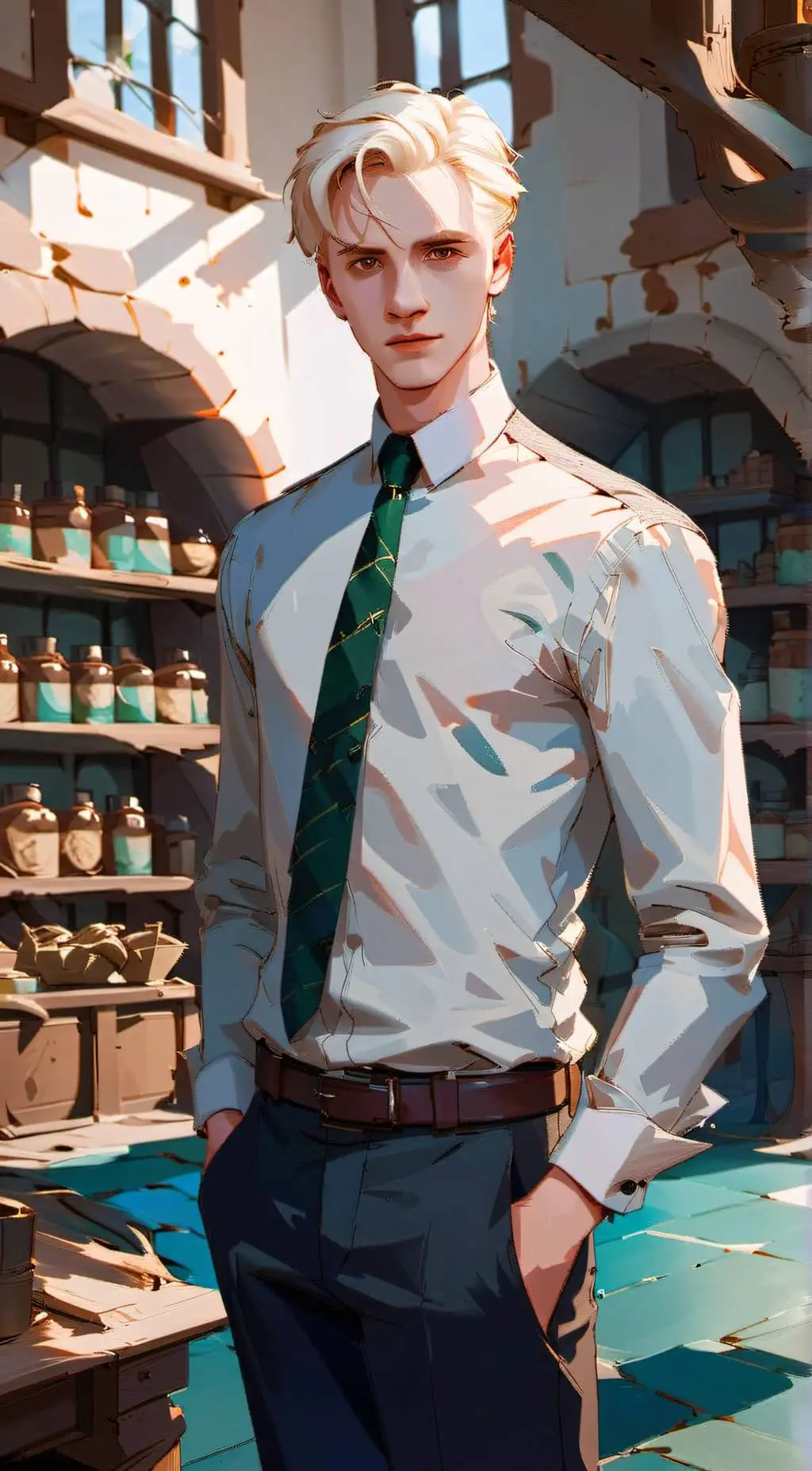 ai character: Draco Malfoy  background