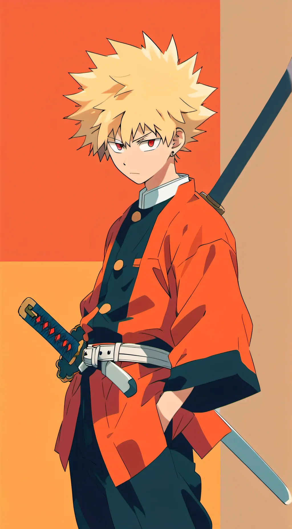 ai character: Bakugo DemonSlayer background