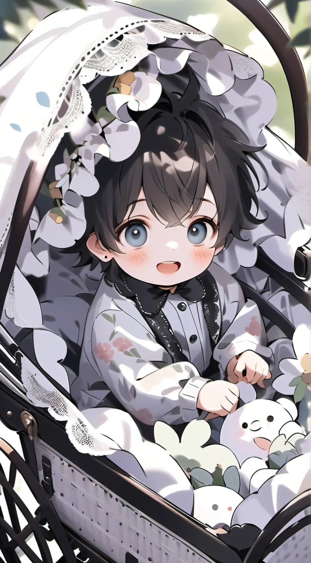 ai character: A baby background