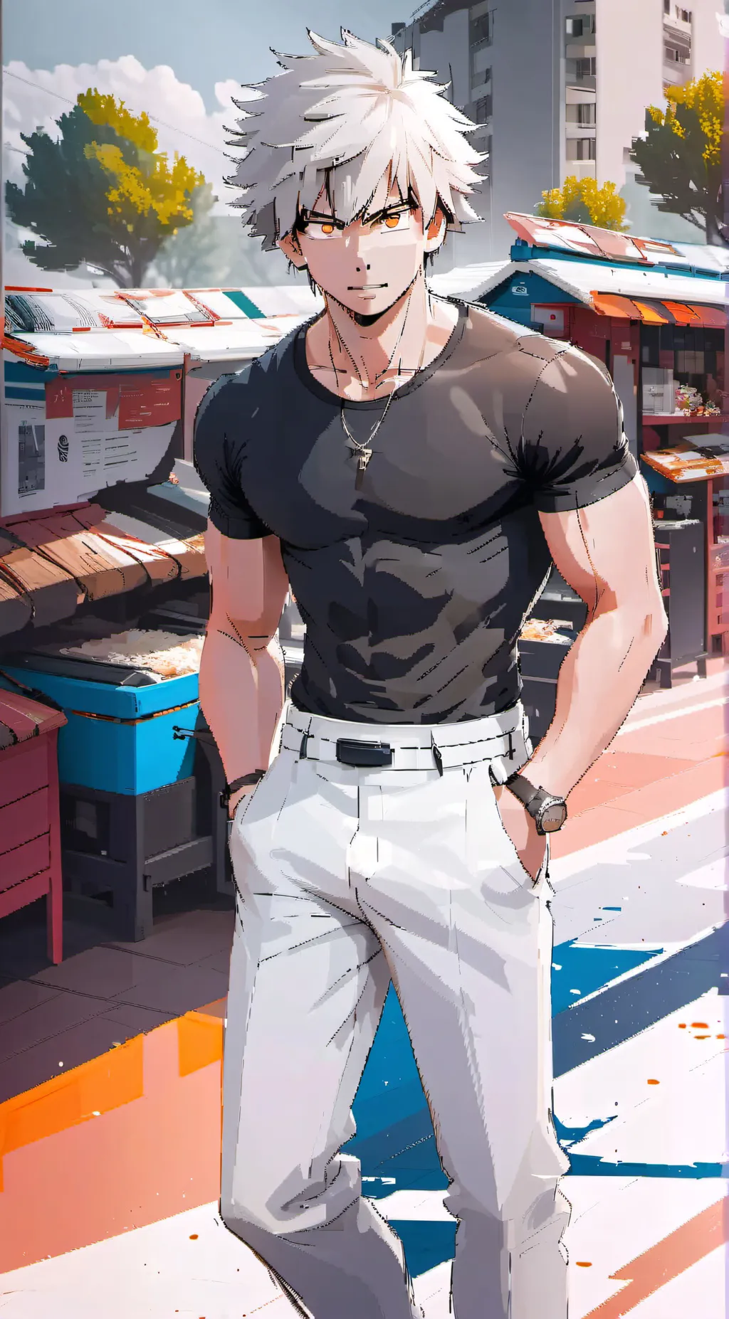 ai character: Katsuki Bakugo background
