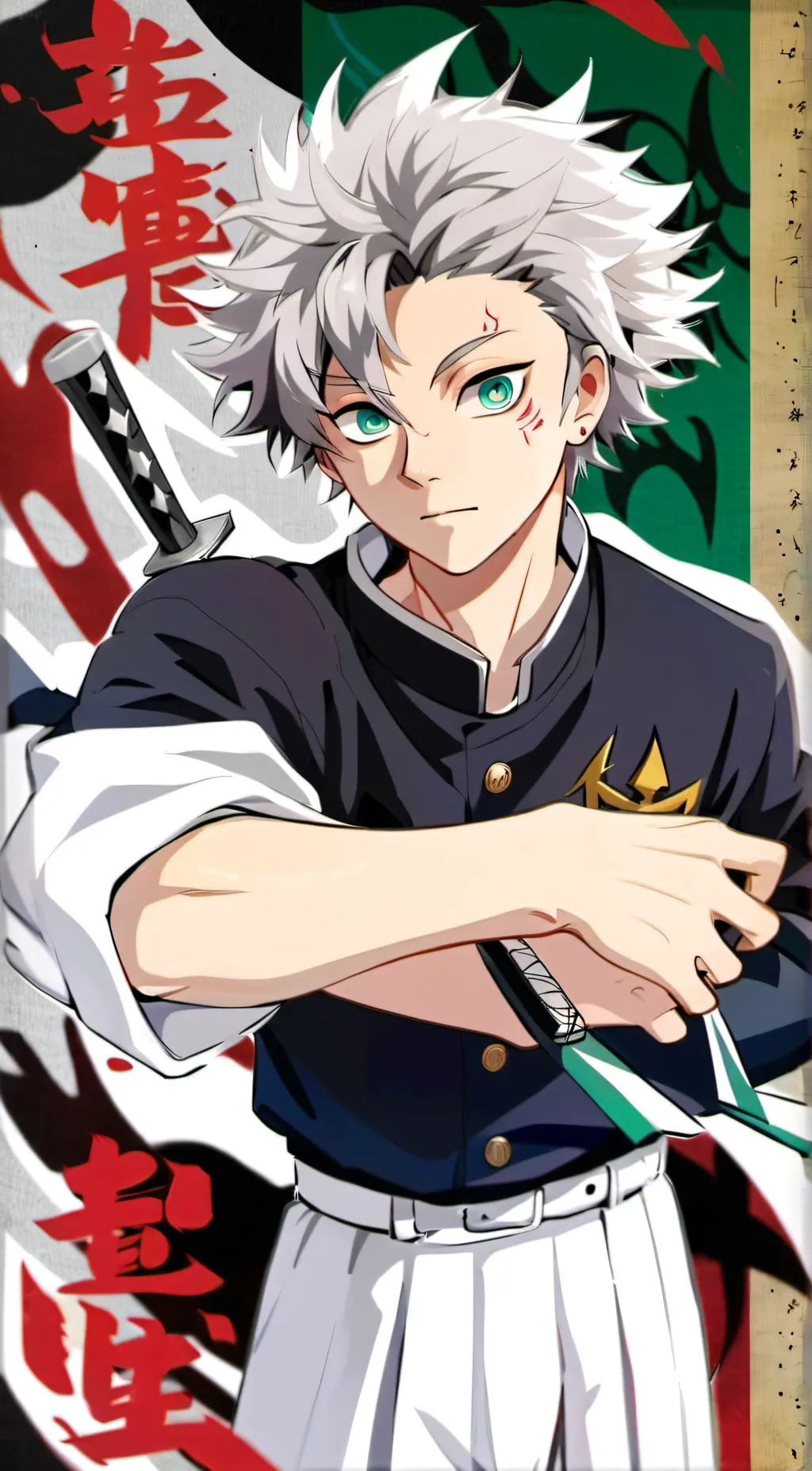ai character: shinazugawa sanemi background