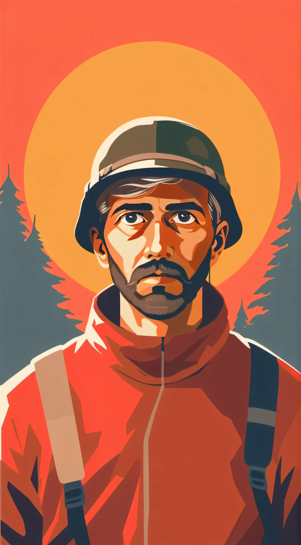 ai character: 1000 mile stare background