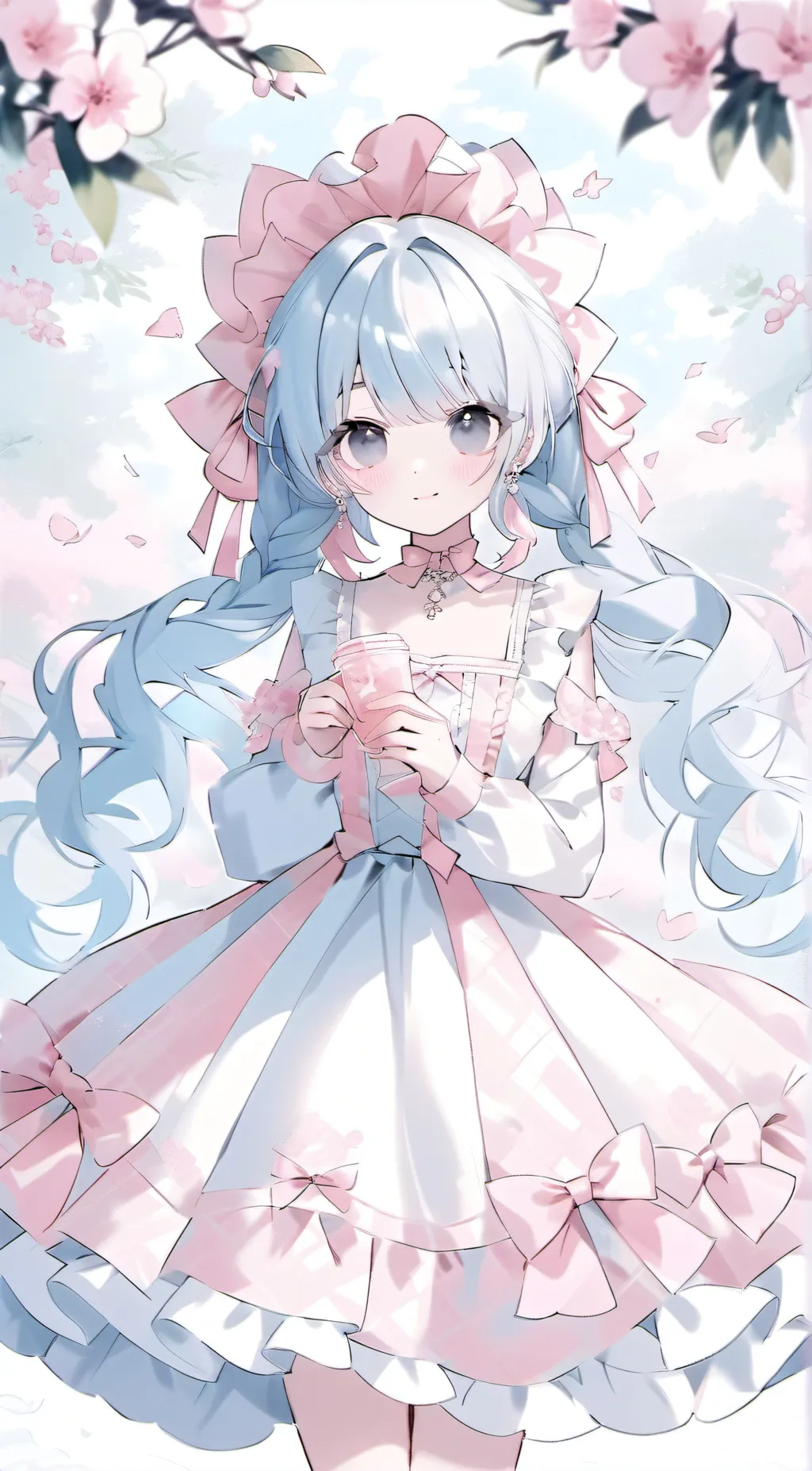ai character: Chloe blossom background