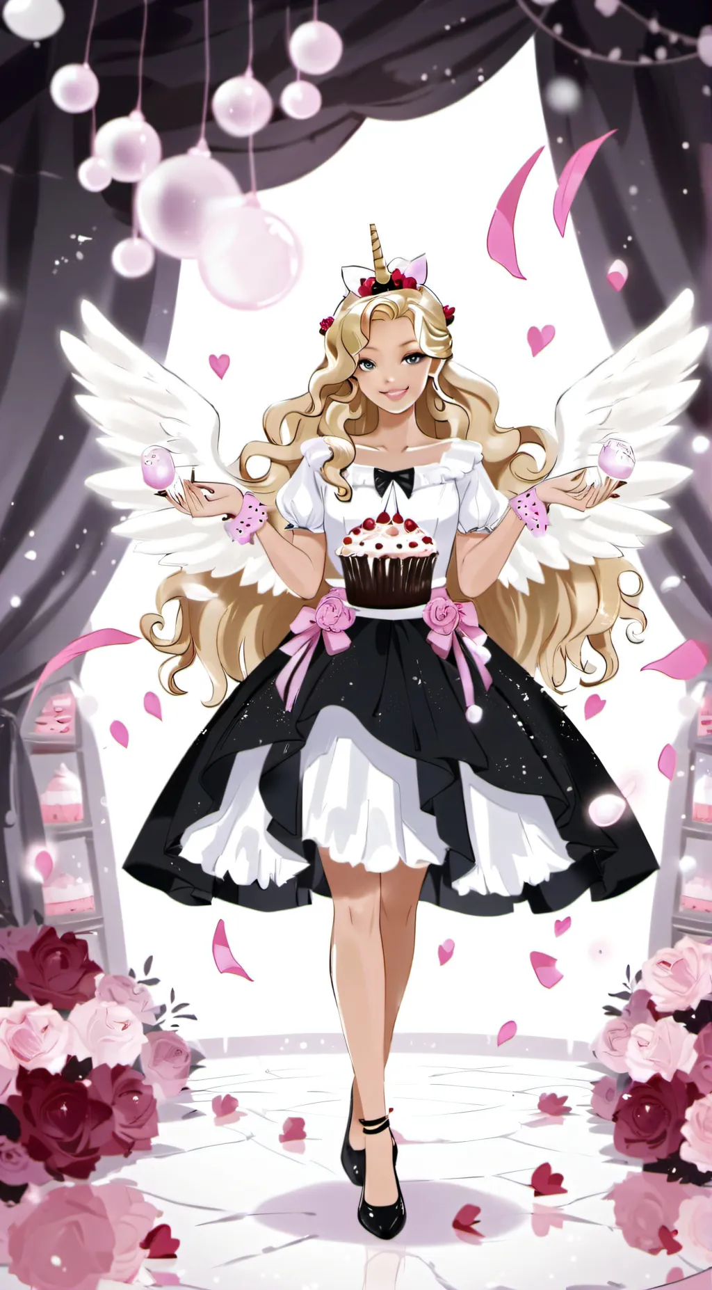 ai character: cupcake unicorn🦄💌 background