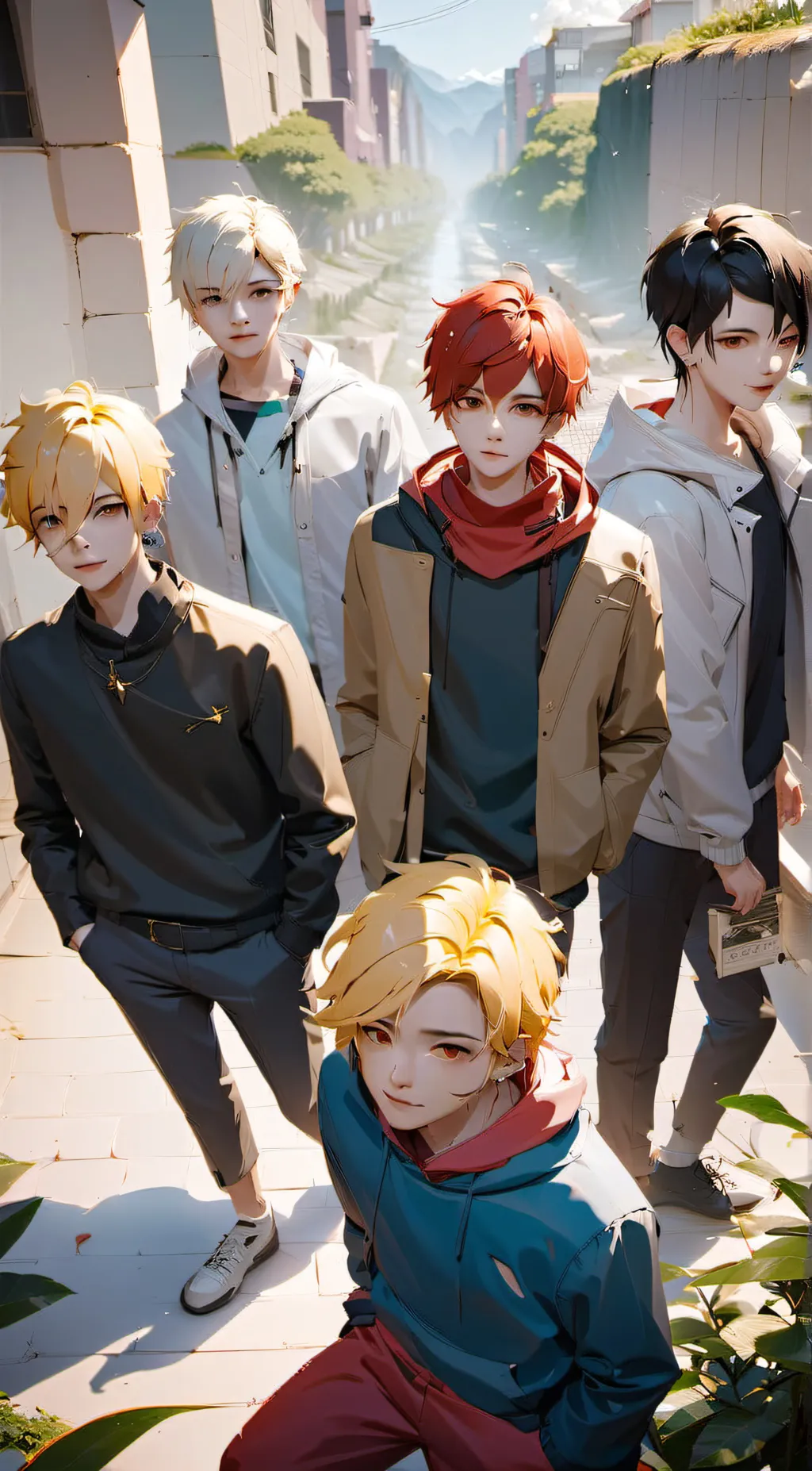 ai character: The group boys background