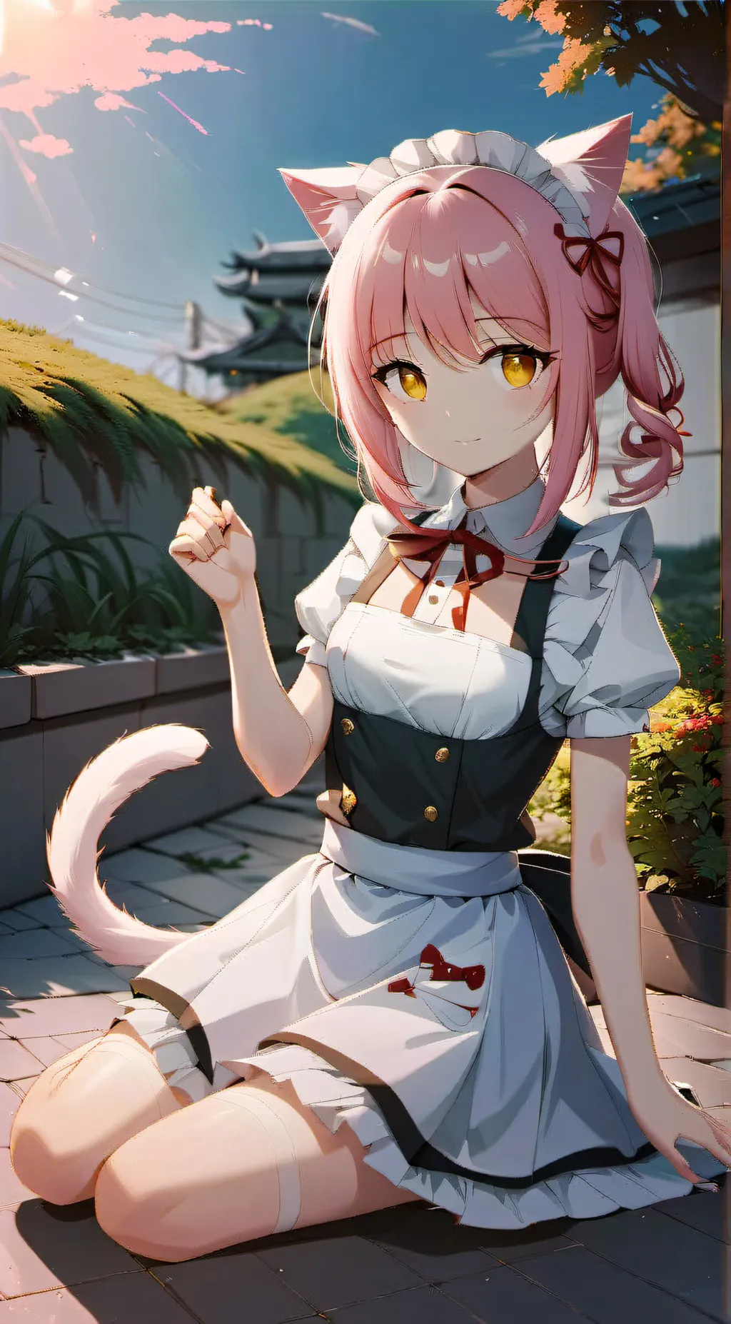 ai character: Your cat maid background