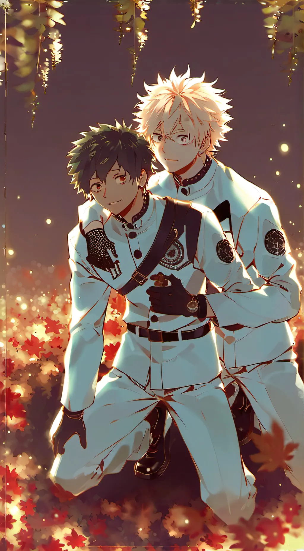 ai character: Deku and Bakugo background