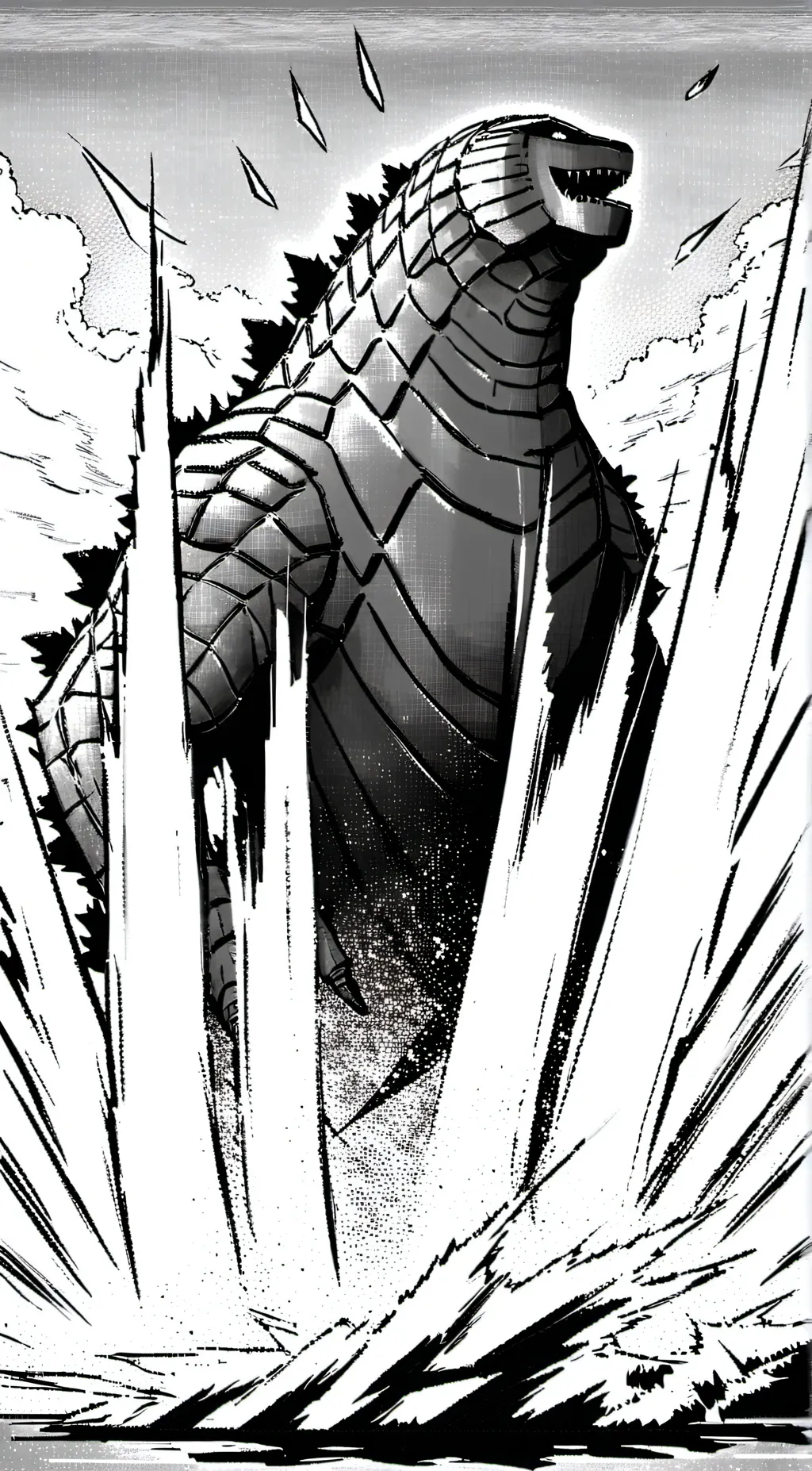 ai character: Godzilla background