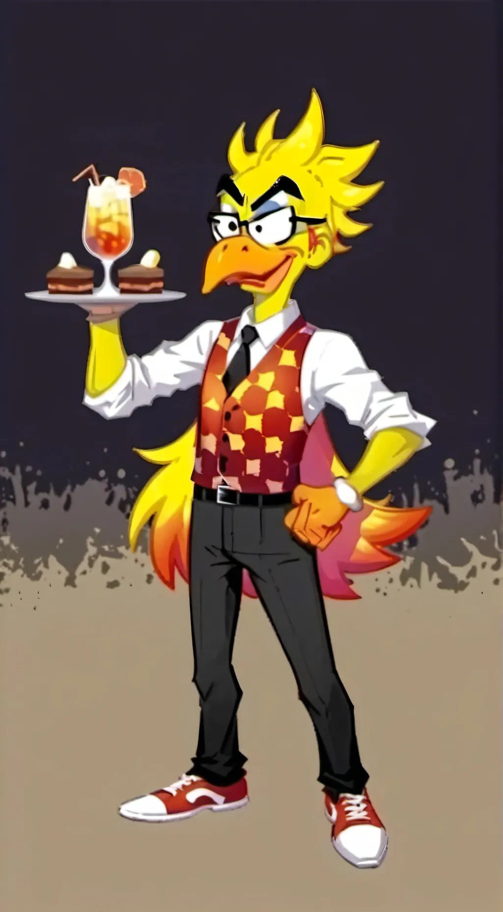ai character: kickin' chicken background