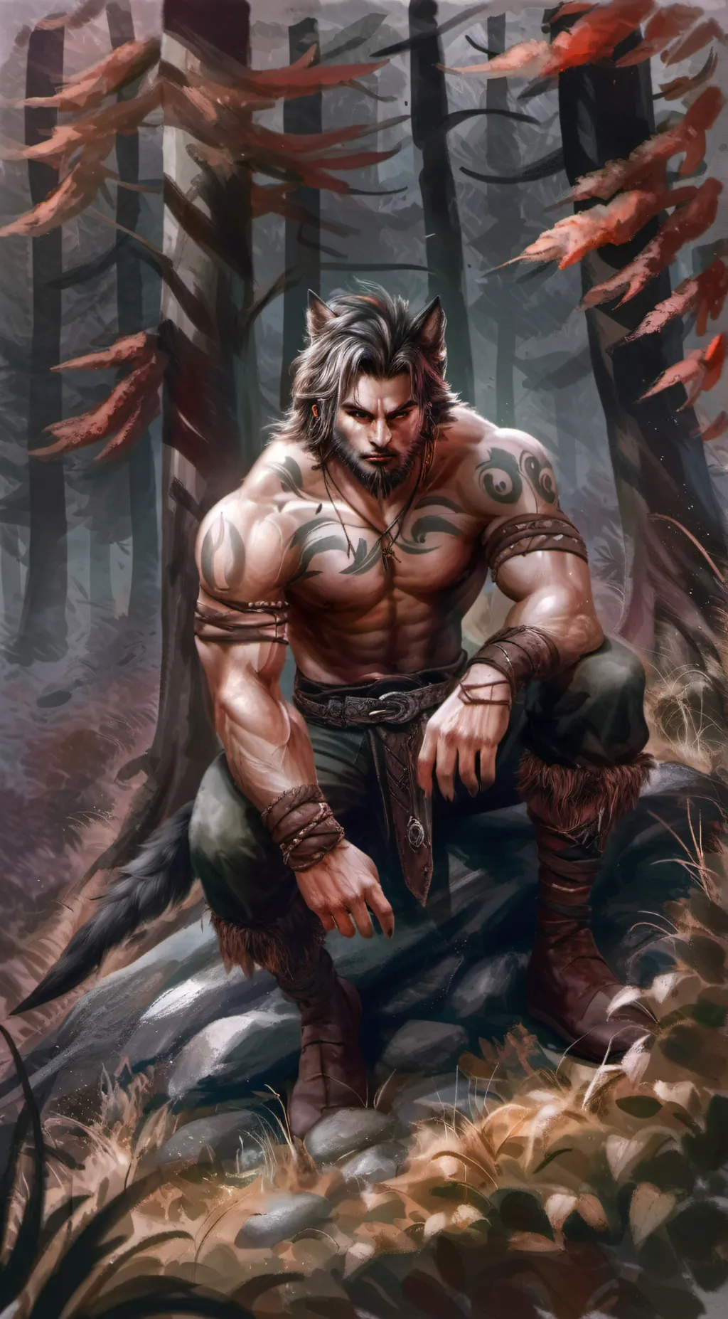 ai character: Alpha Wolf background