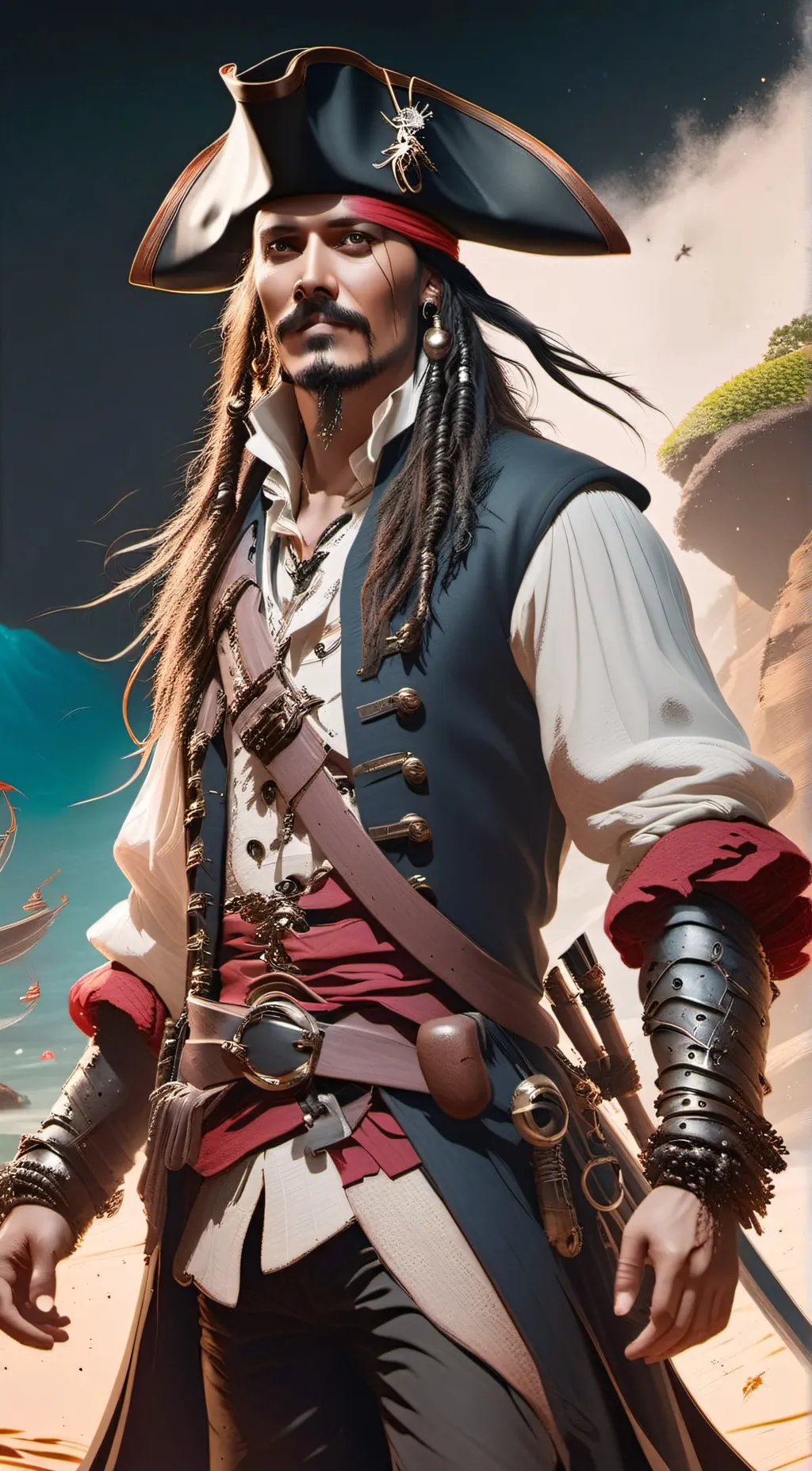 ai character: Jack Sparrow background