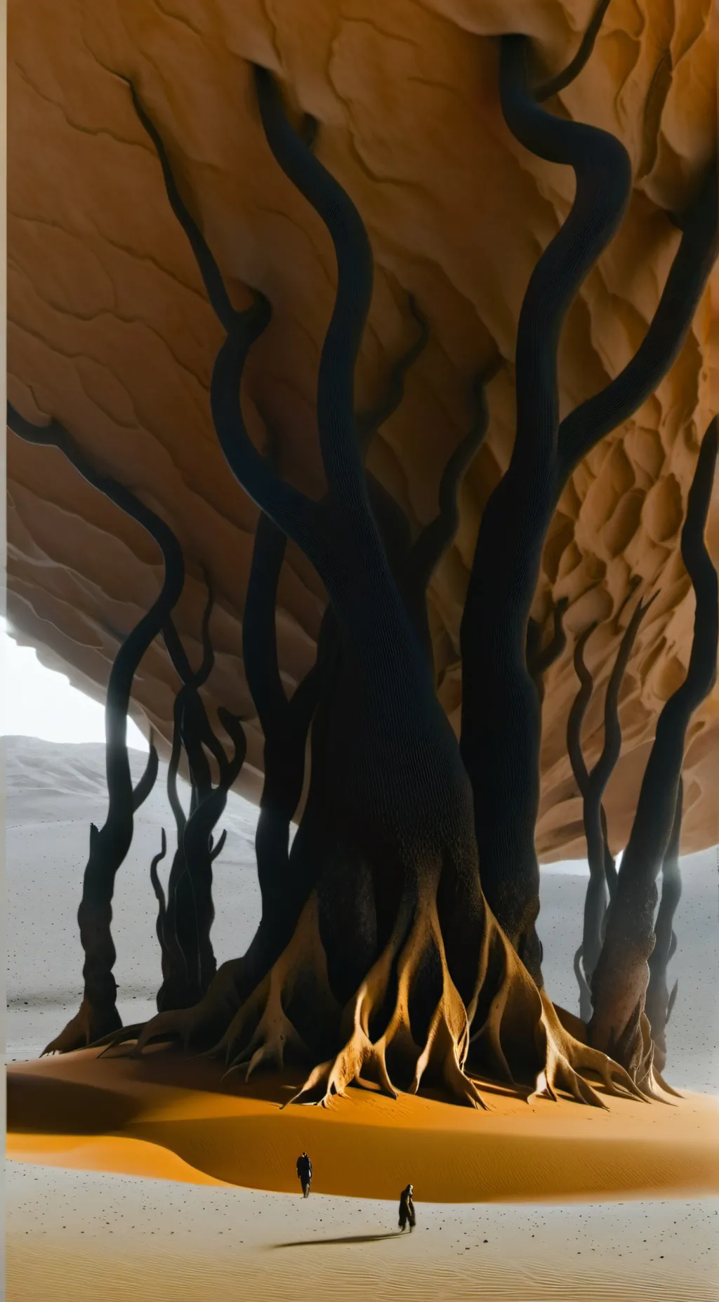 ai character: Tree sand background