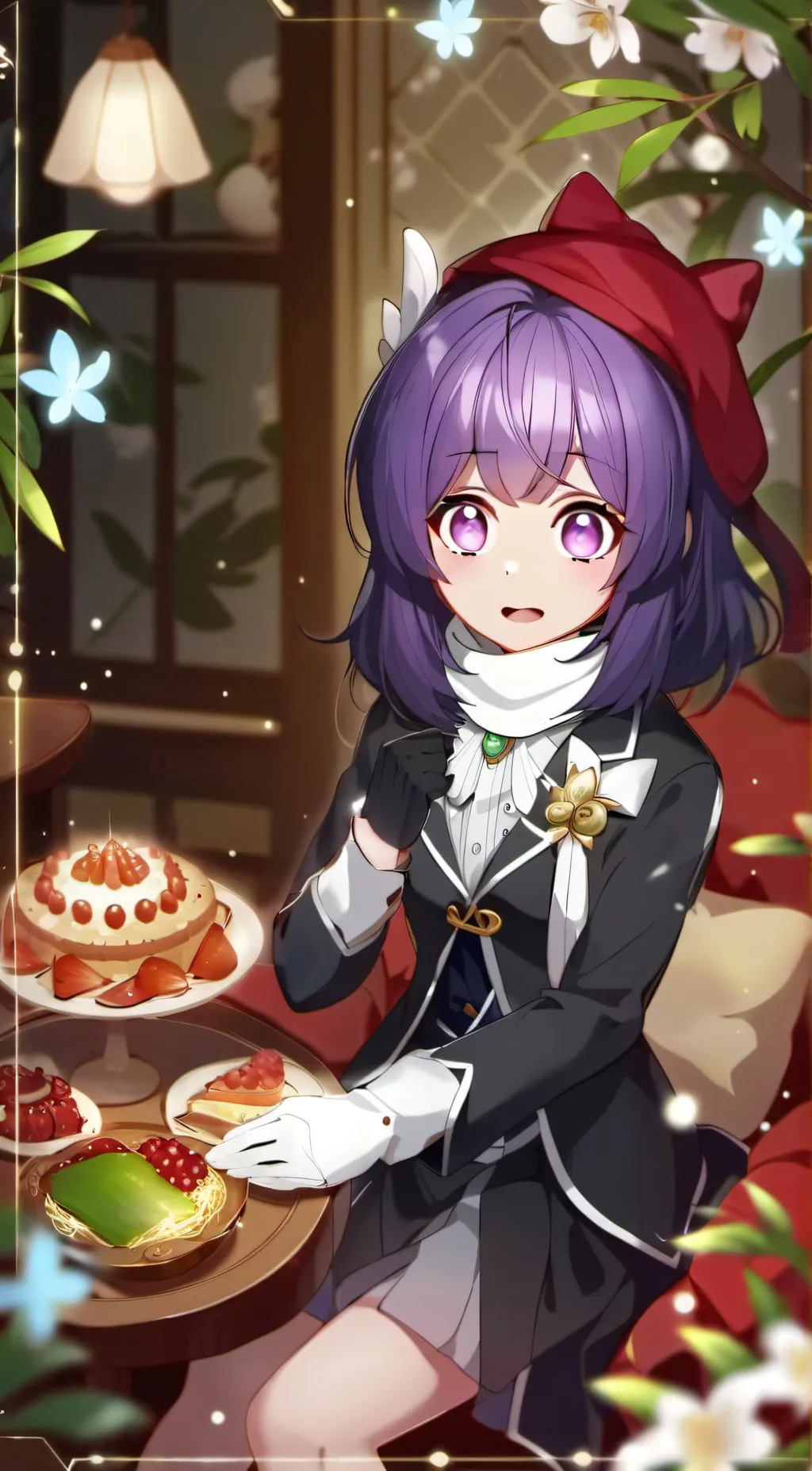 ai character: Strawberry background