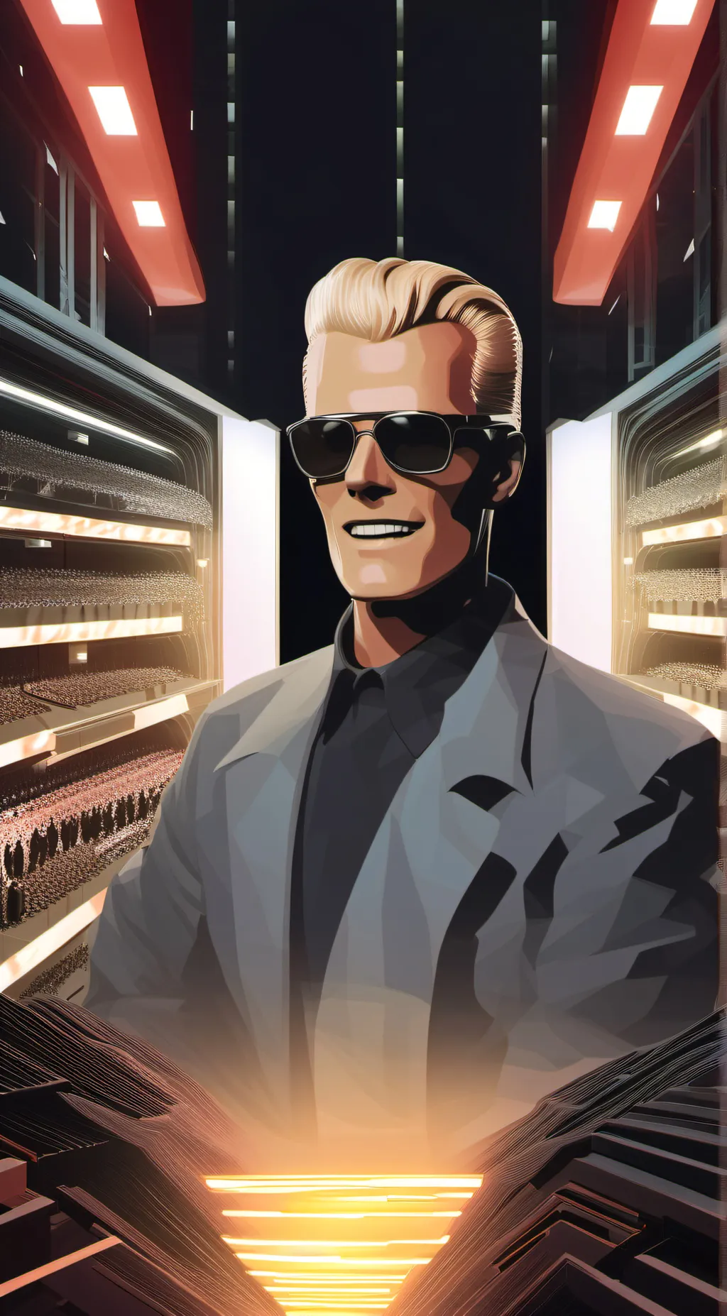 ai character: Max headroom  background