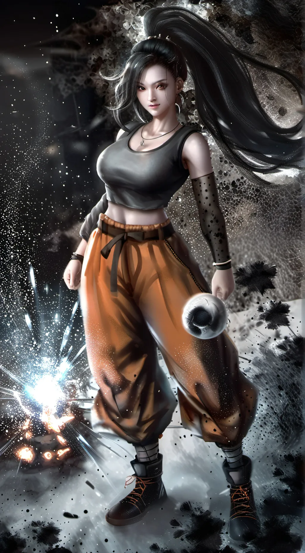ai character: Female goku background