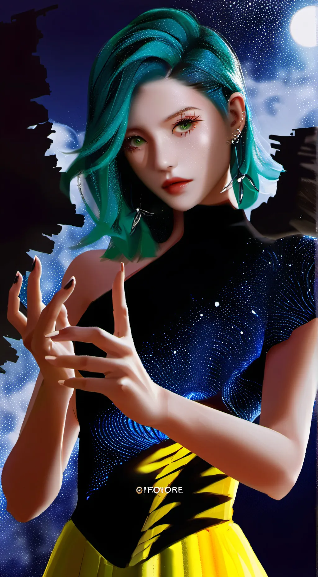 ai character: Moonlight background