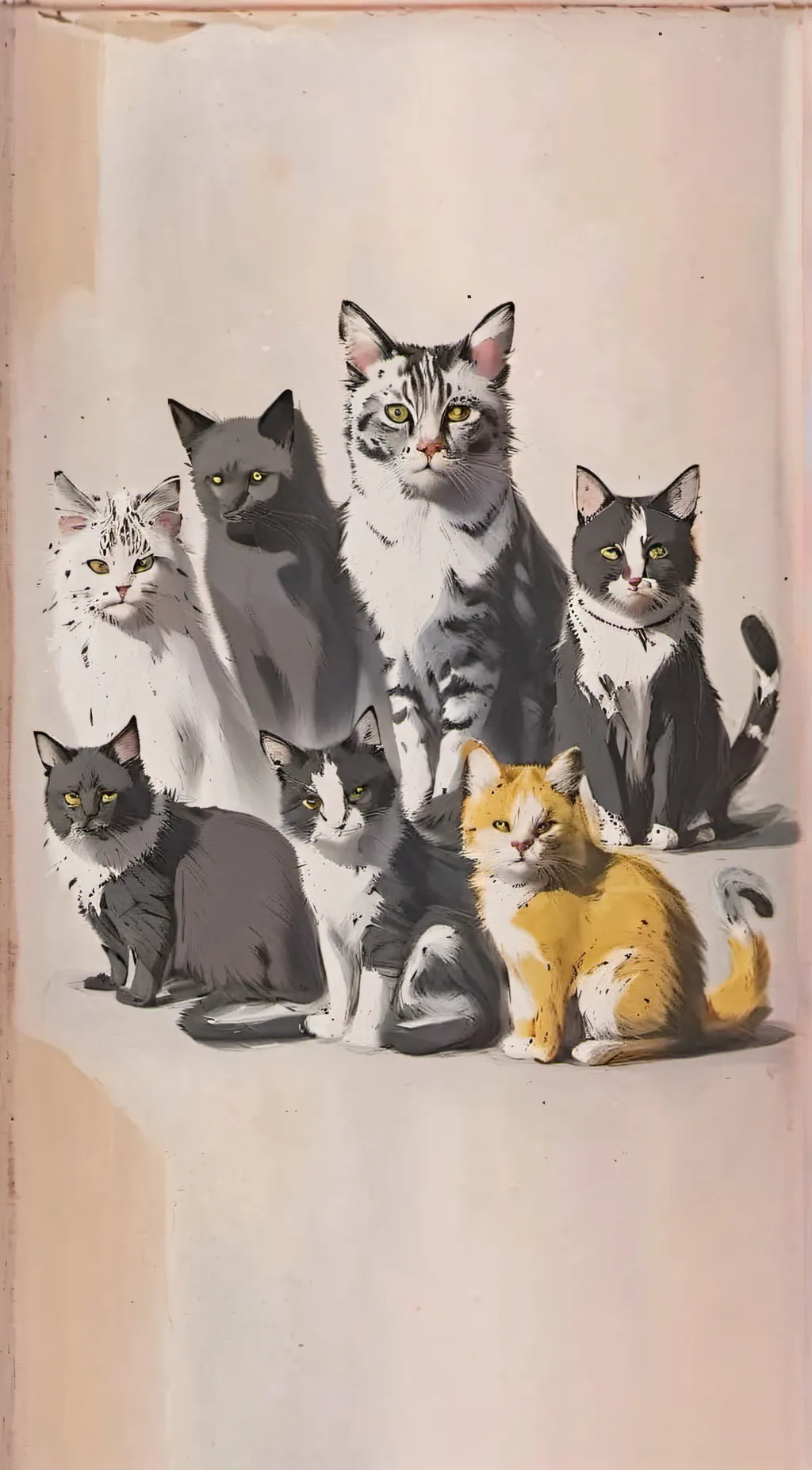 ai character: all cats i made background