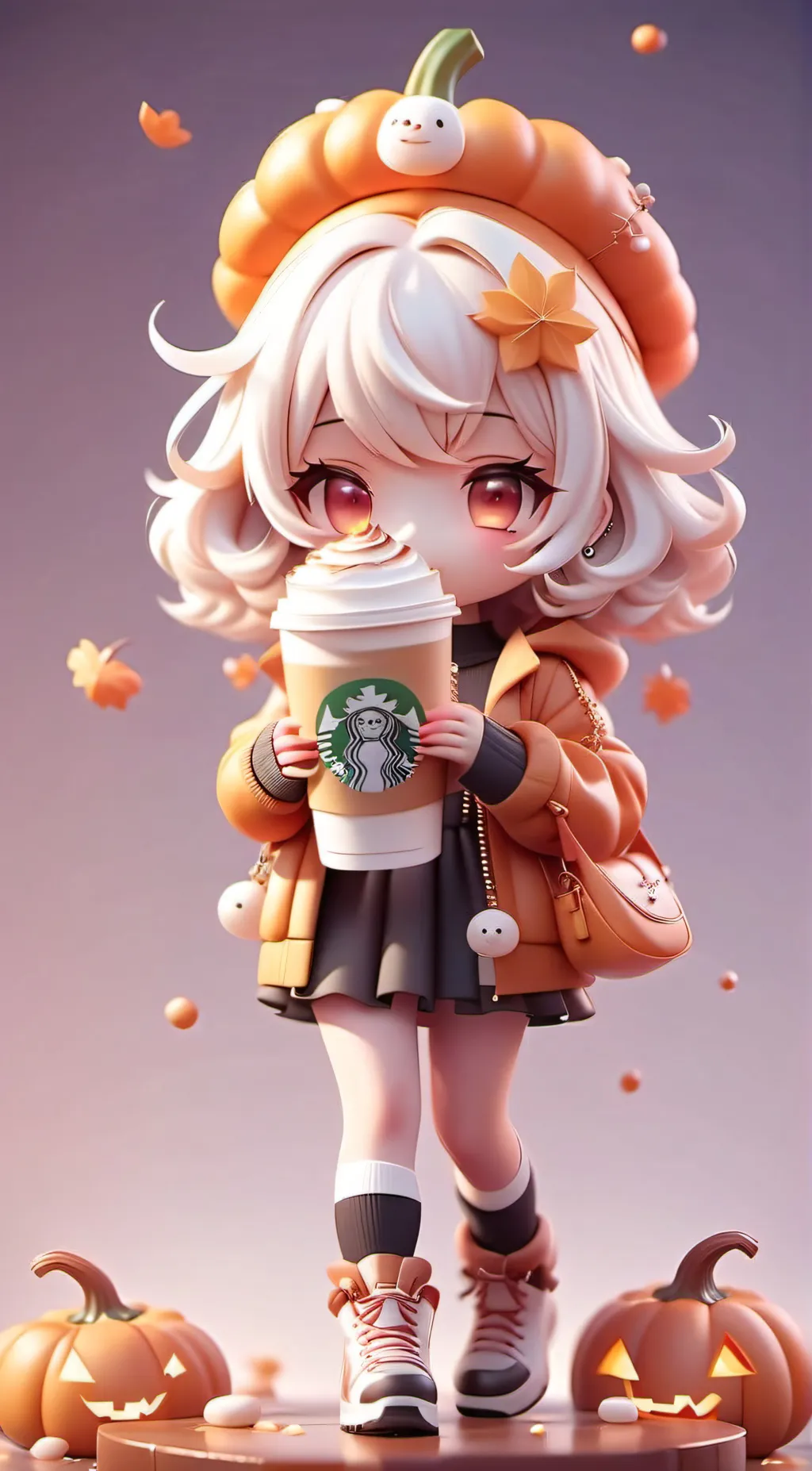 ai character: pumpkin background