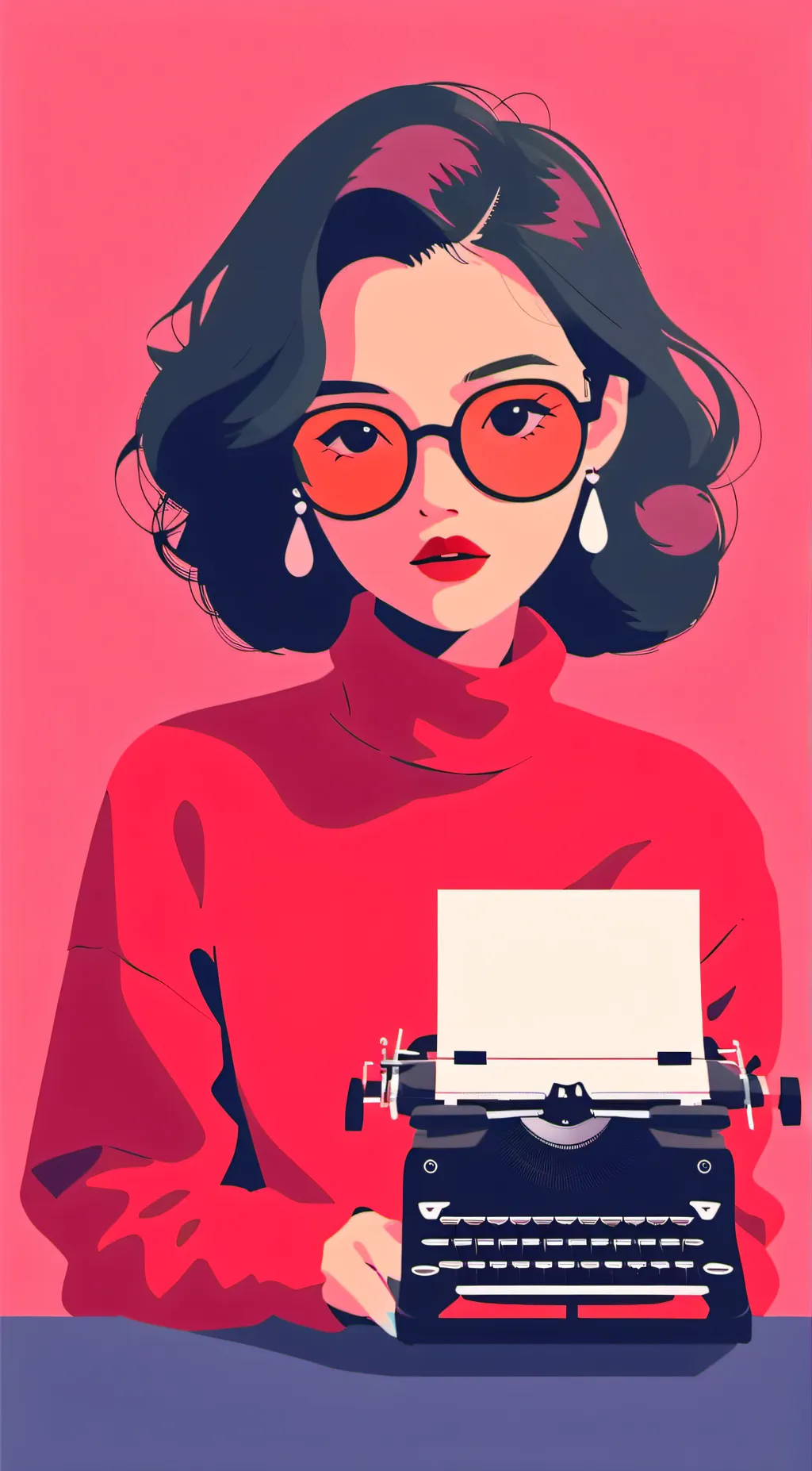 ai character: typewriter background