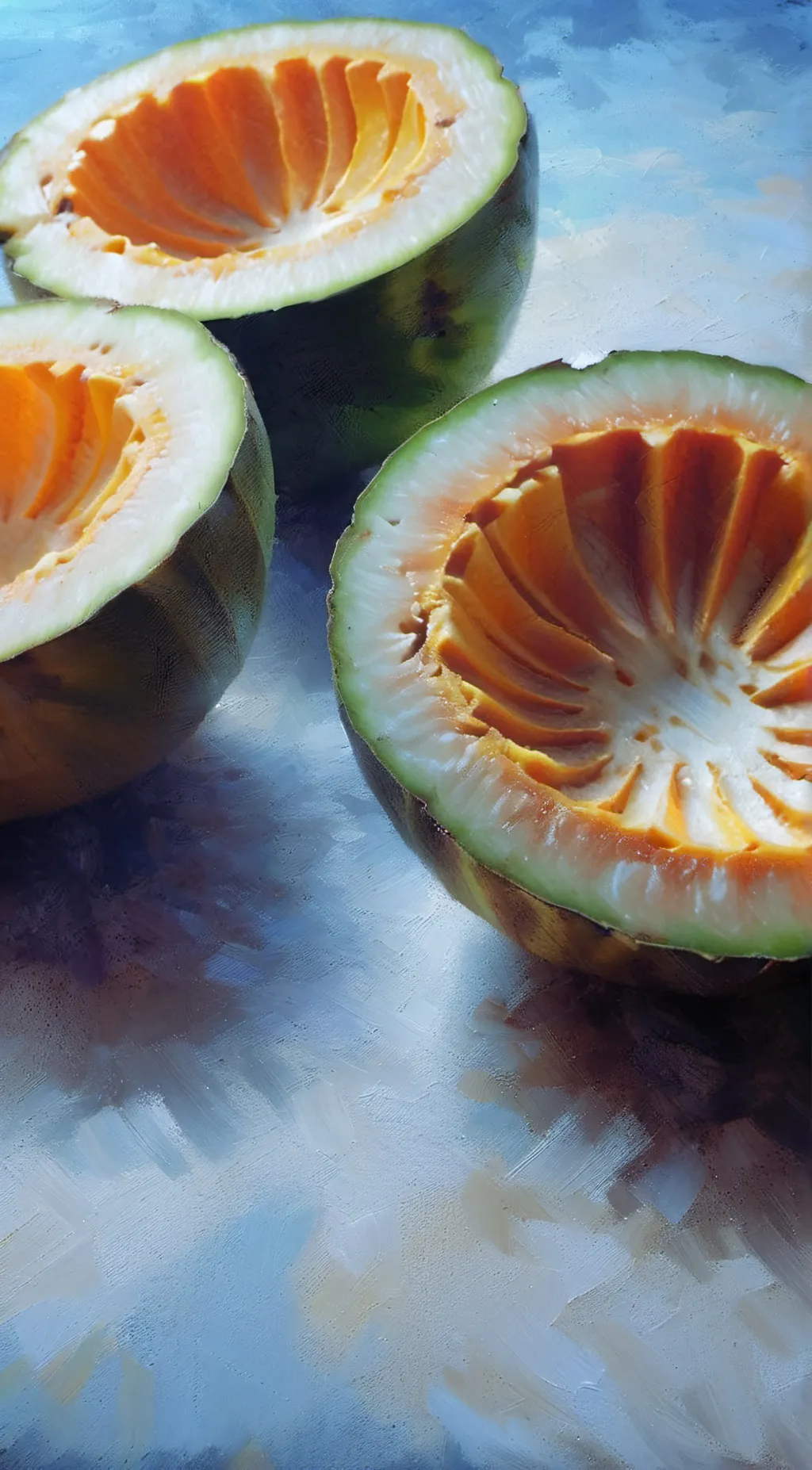 ai character: cantaloupe  background