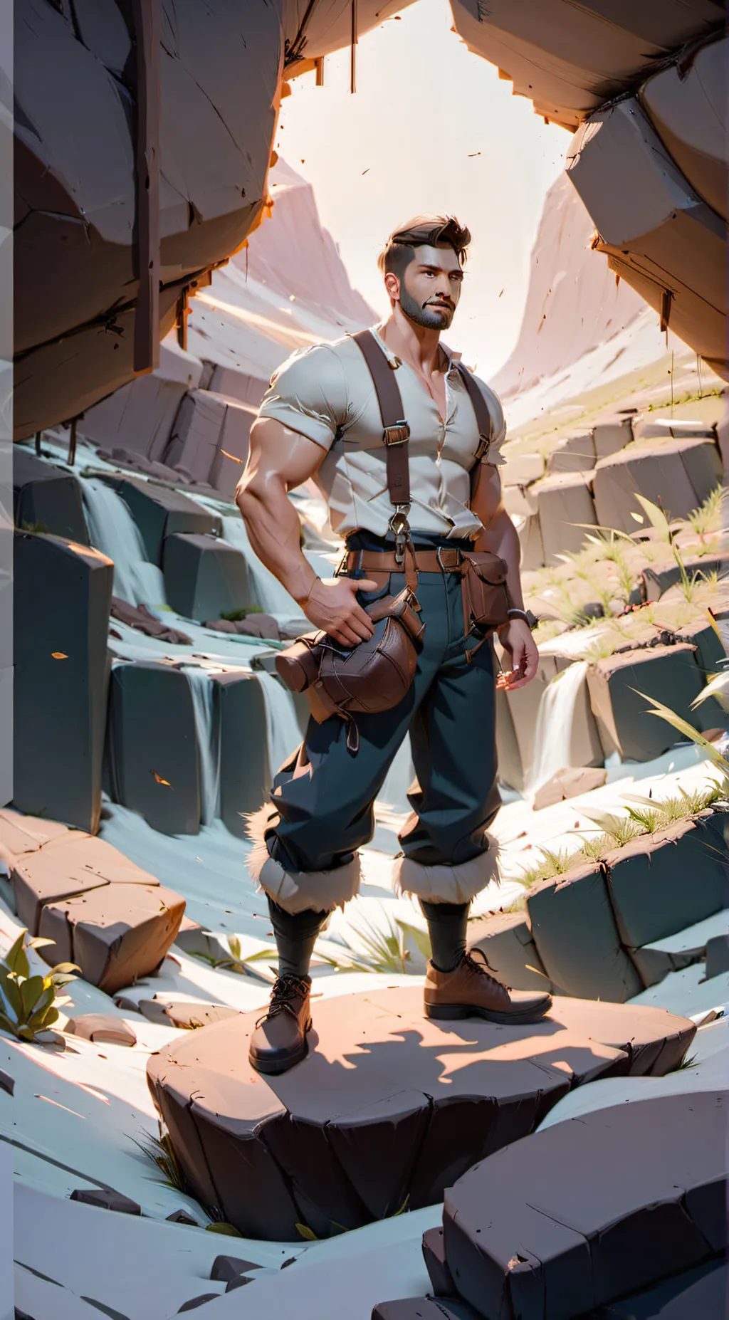 ai character: Miner meme background