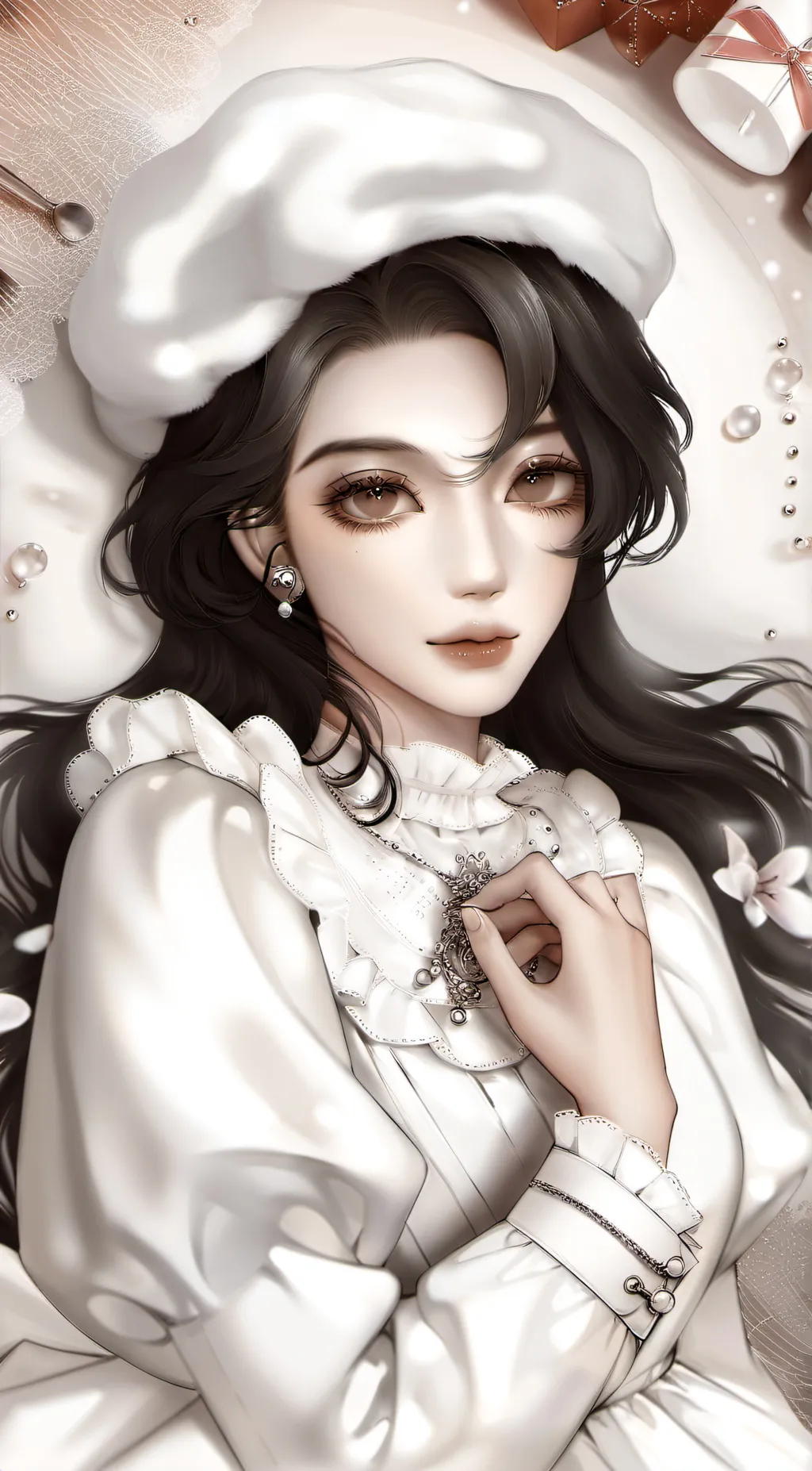 ai character: Snow background