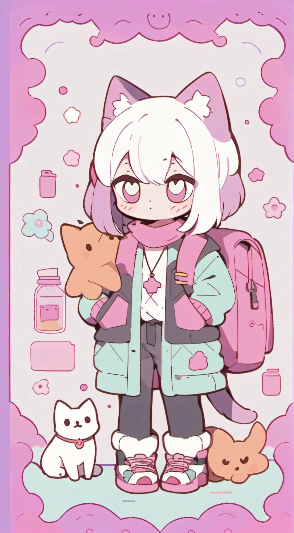 ai character: Catnap & Dogday background