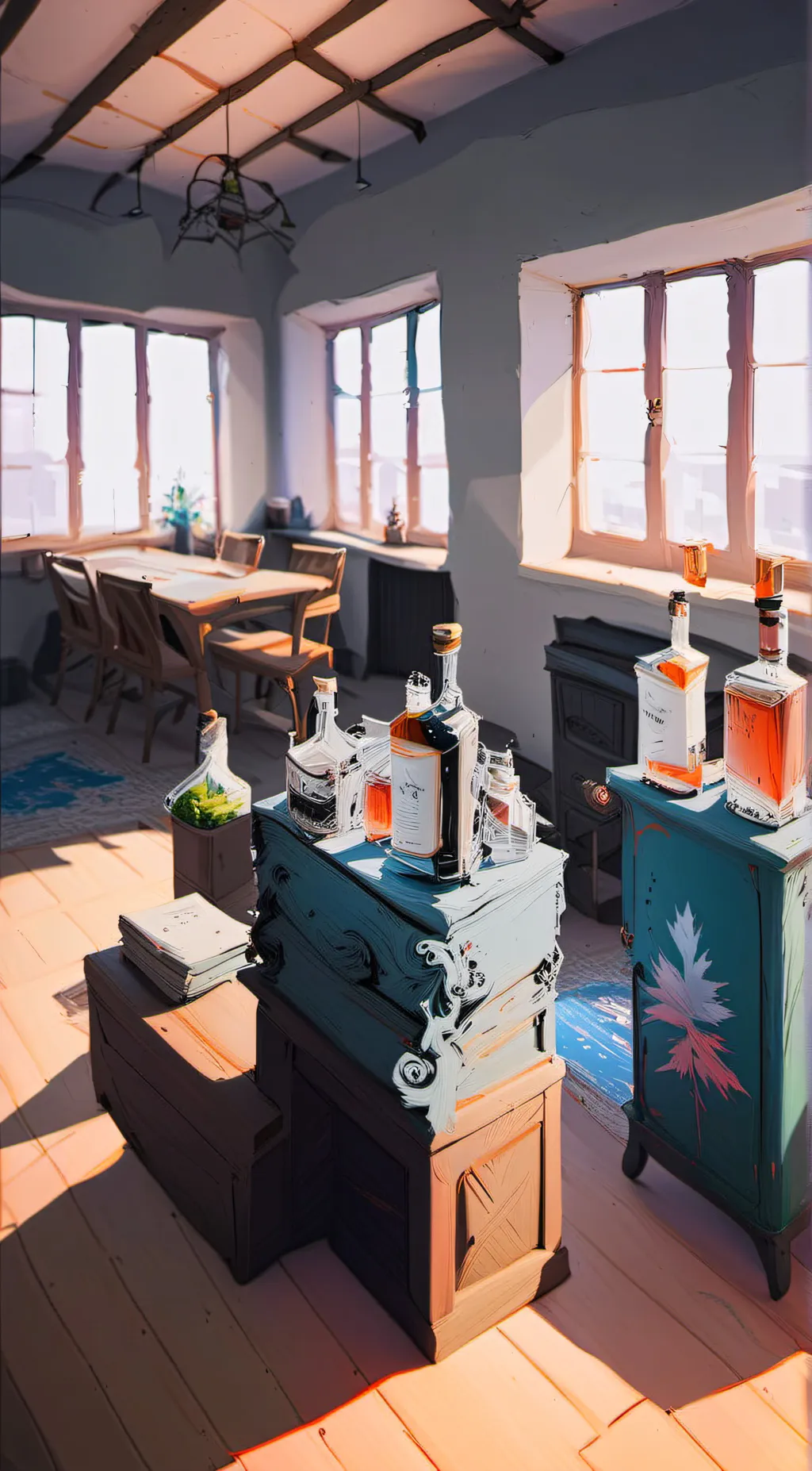 ai character: Alchohol room HH background