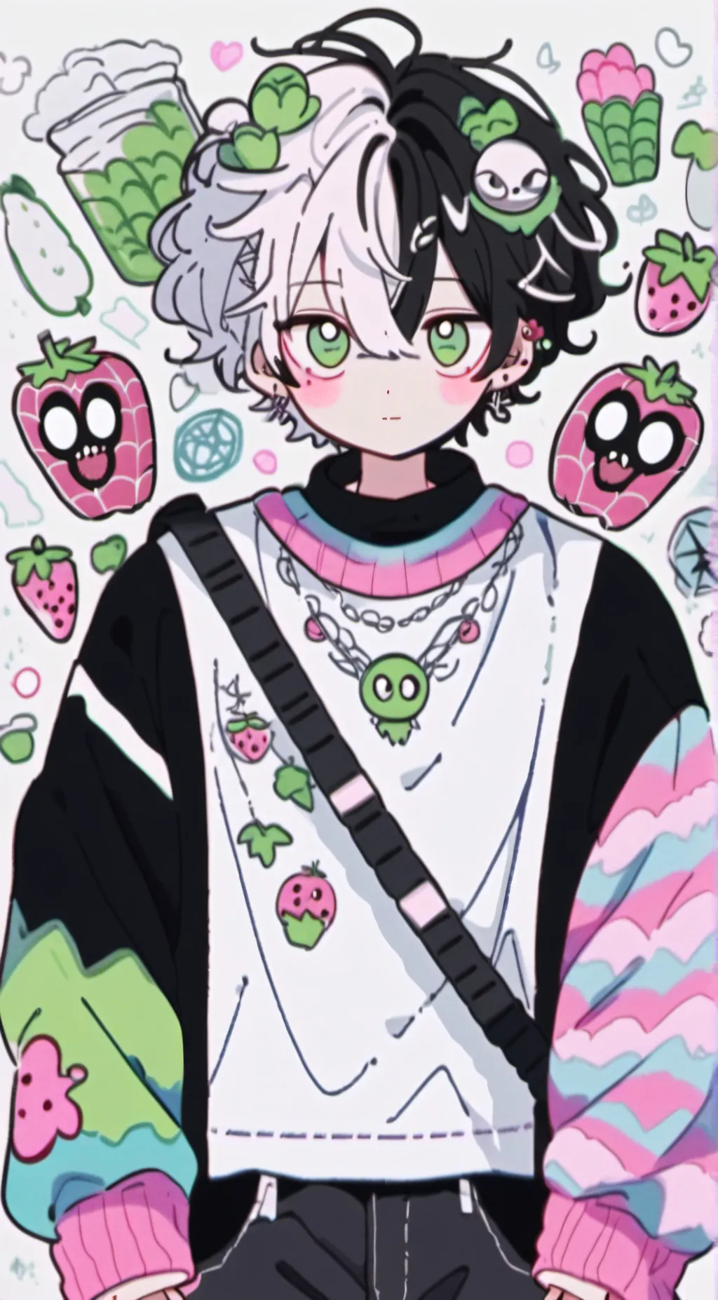 ai character: 🩷Sick Angel dust🤍 background