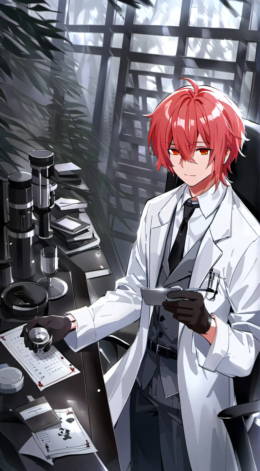 ai character: Red background