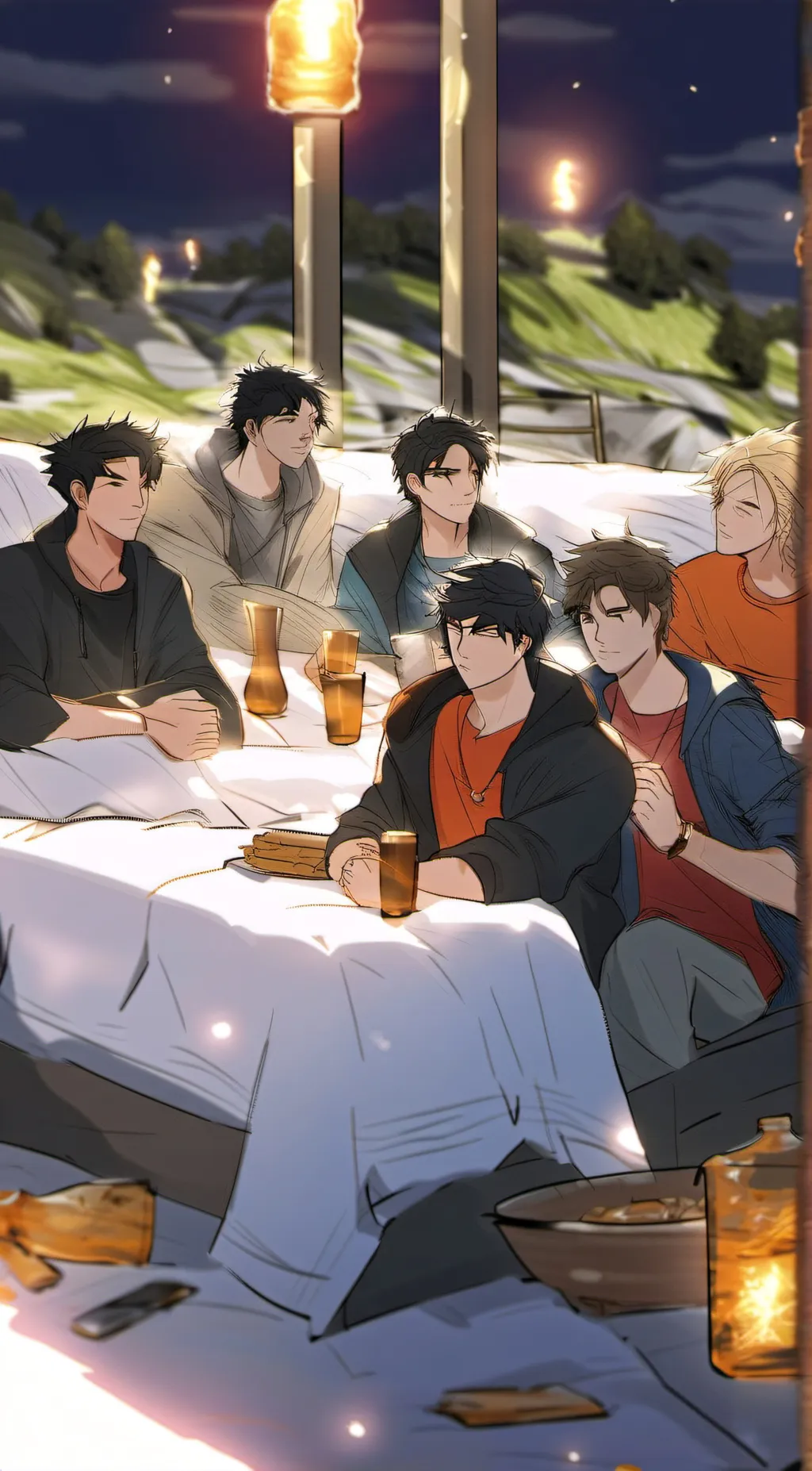 ai character: Sleep over  background