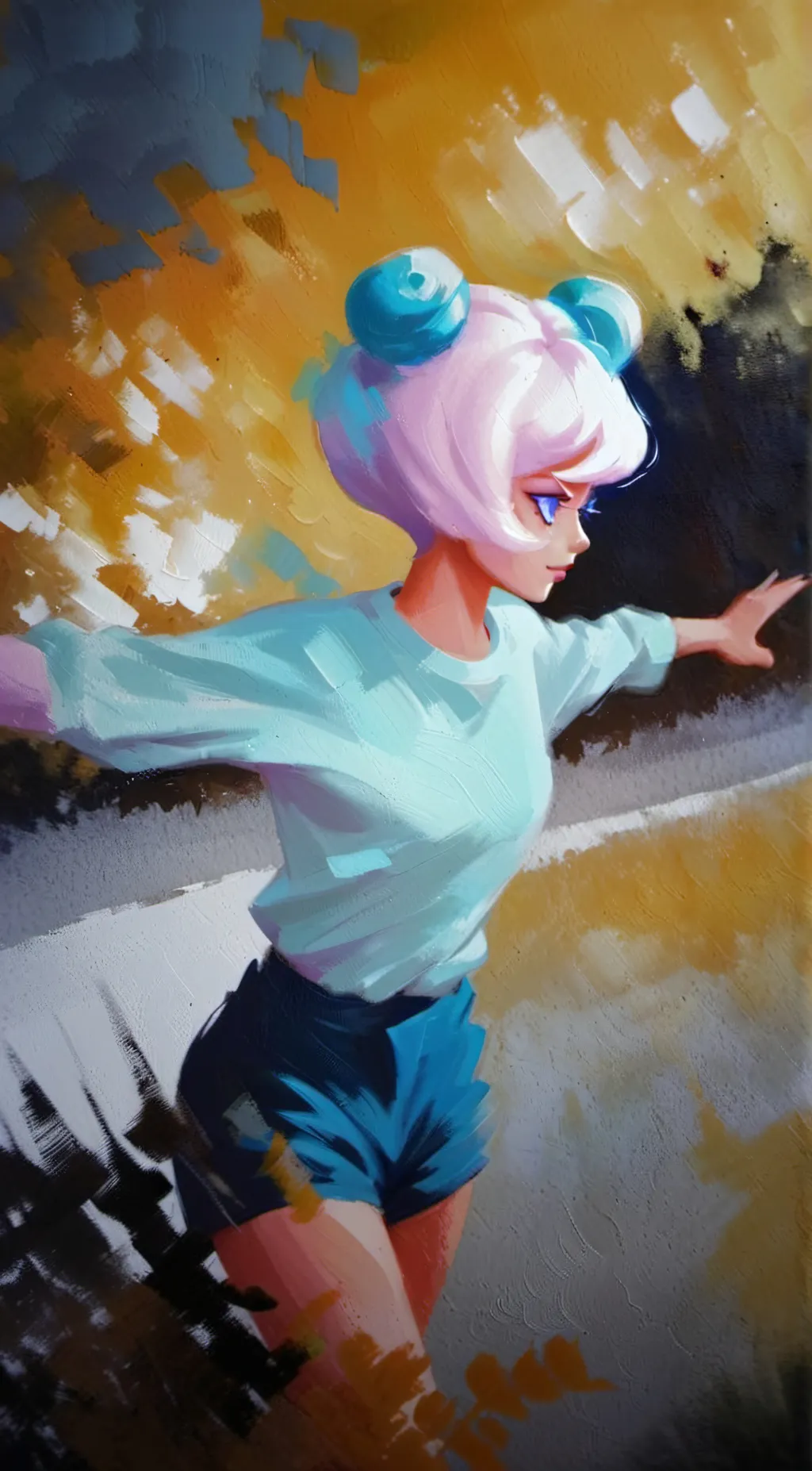 ai character: aquamarine background