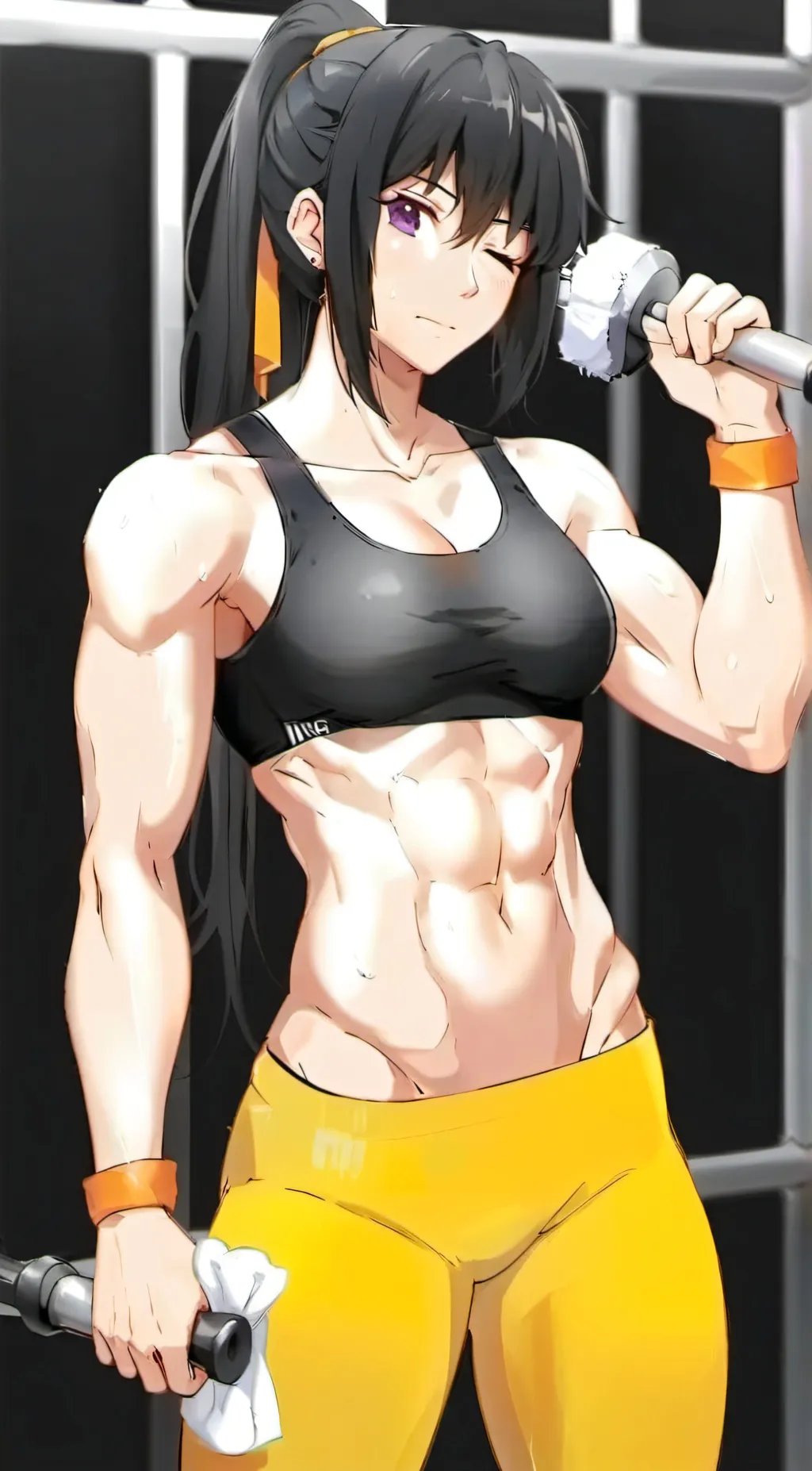 ai character: BodyBuilder Girl background