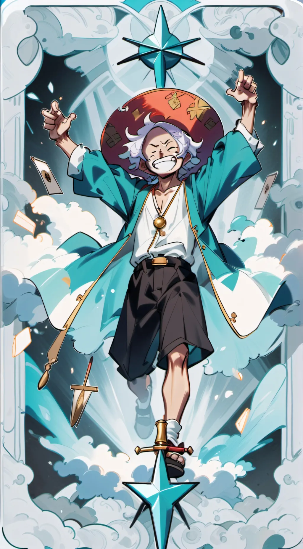 ai character: Sun god Nika background
