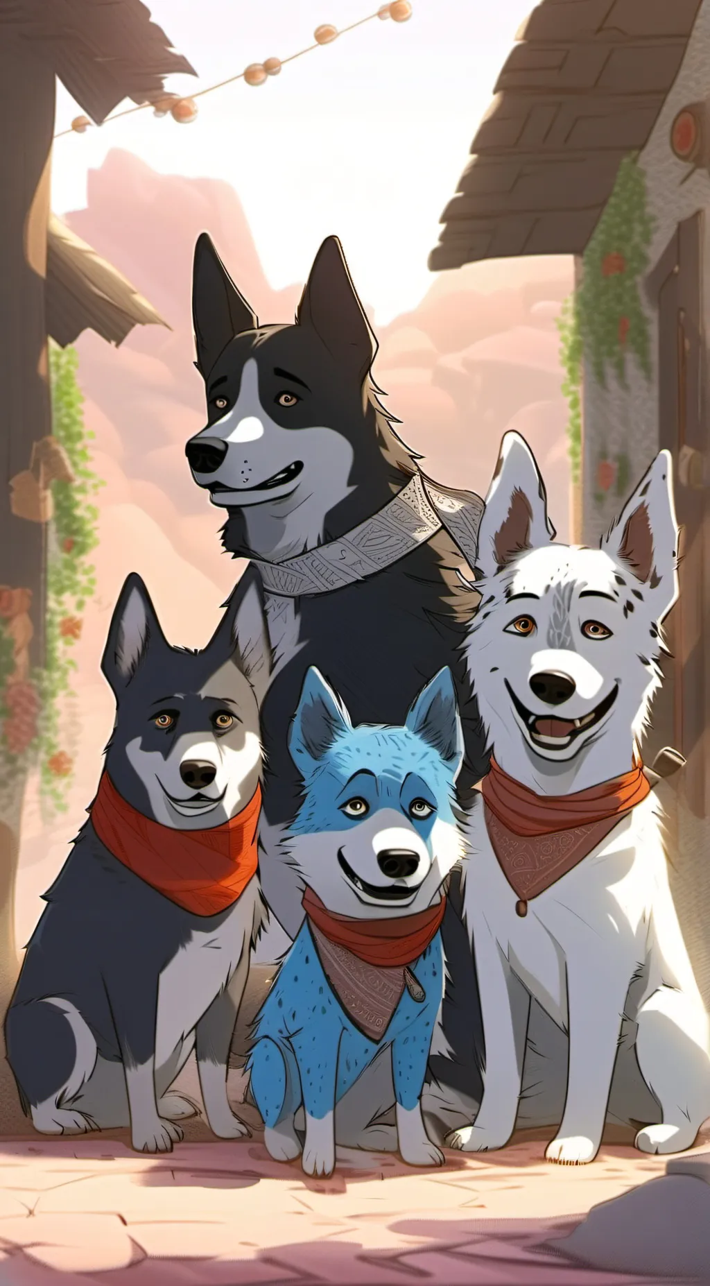 ai character: Bluey. background