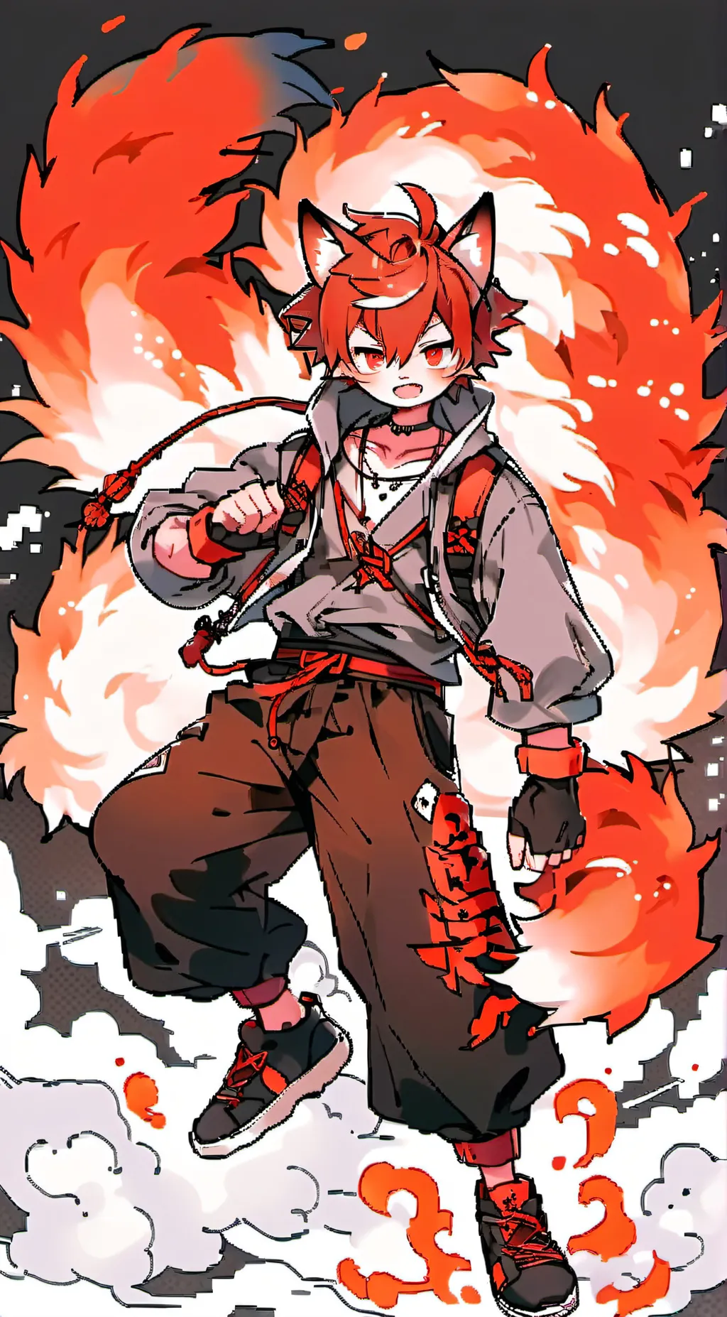 ai character: Red background