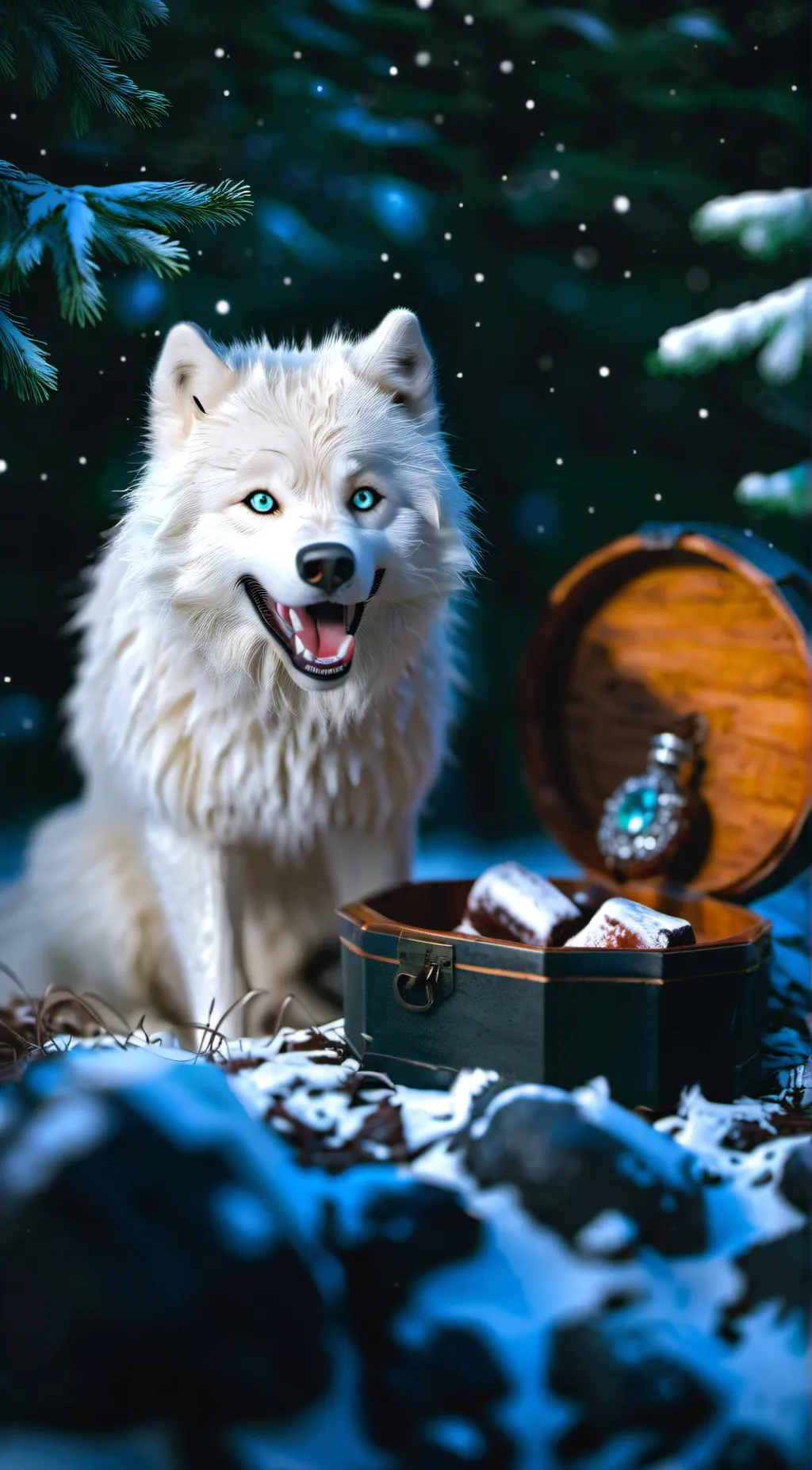 ai character: Ice Direwolfschool background