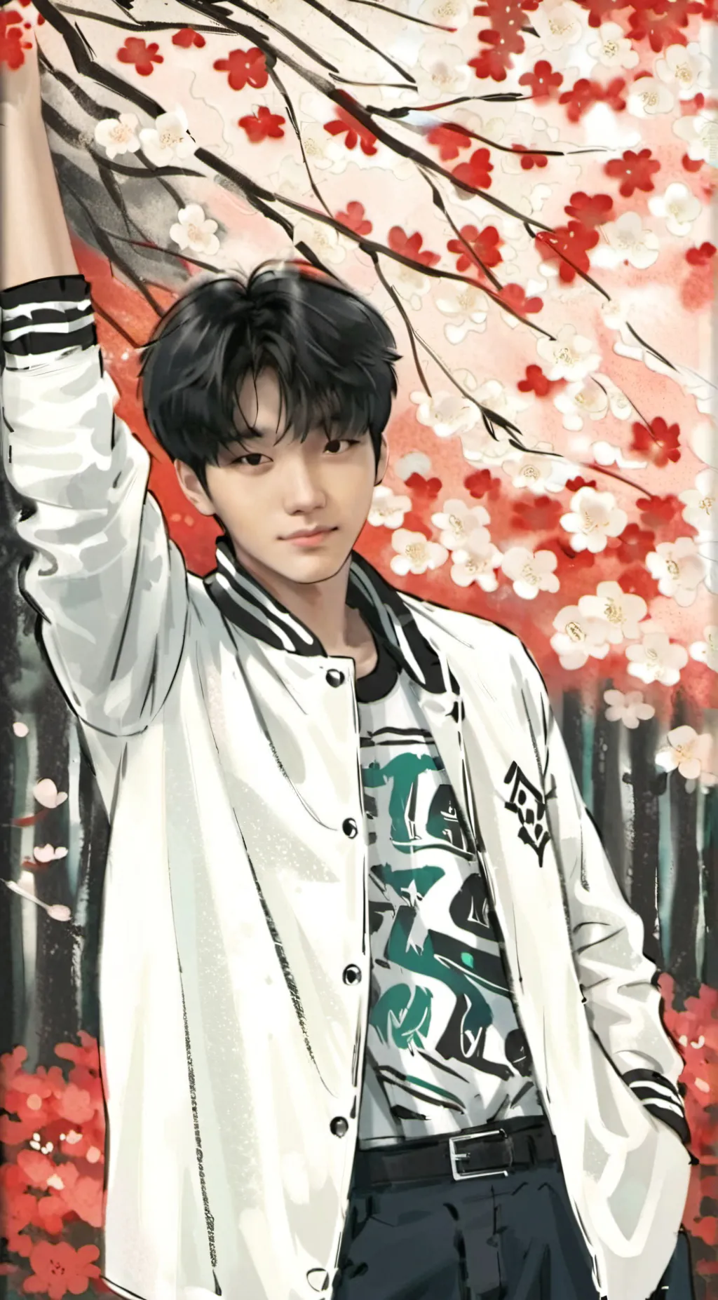 ai character: Hyunjin~aa background