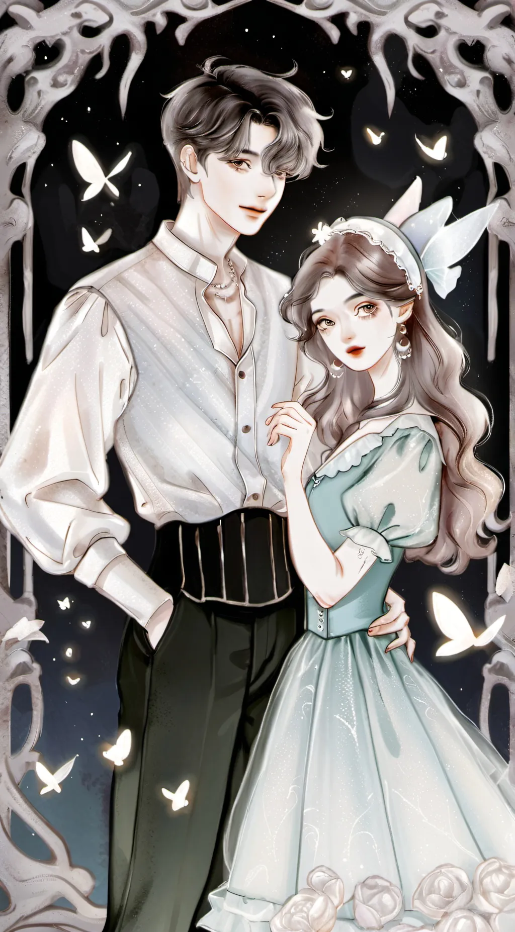 ai character: Peter Pan x Wendy  background