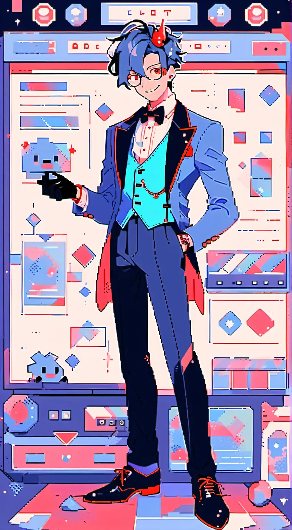 ai character: Vox (Hazbin) background
