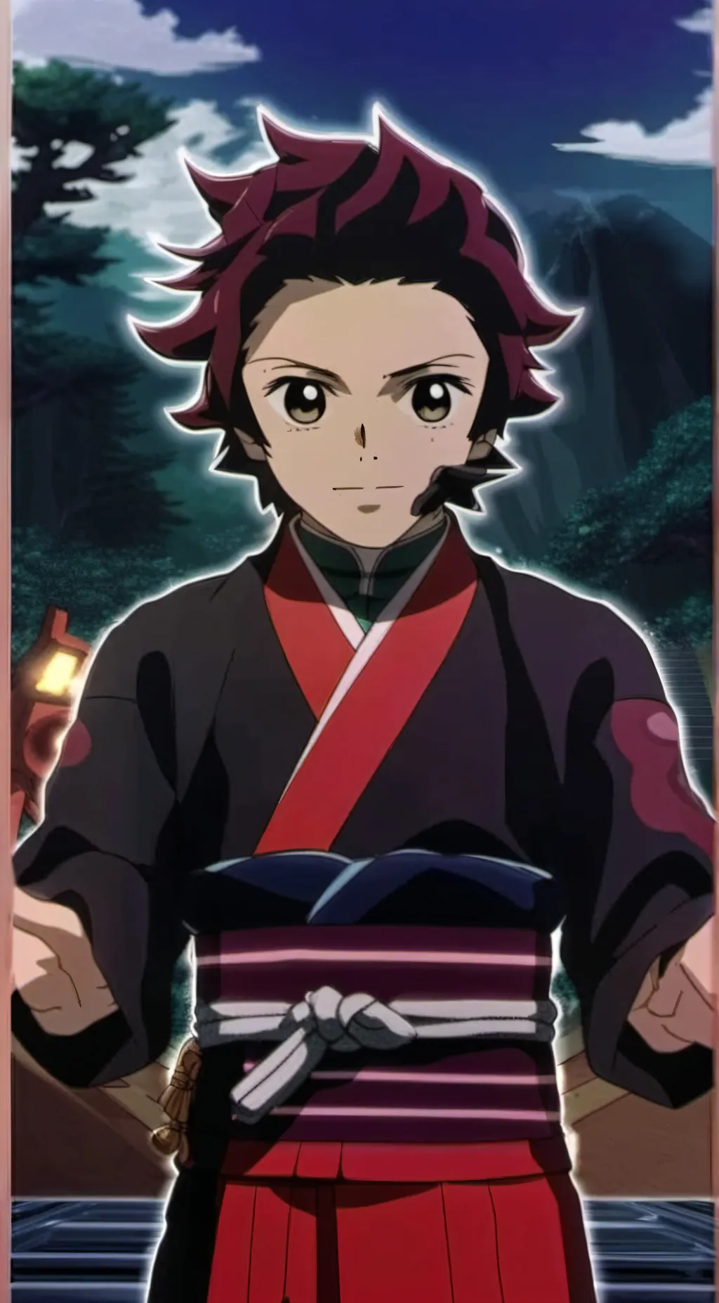 ai character: Tanjiro Kamido  background