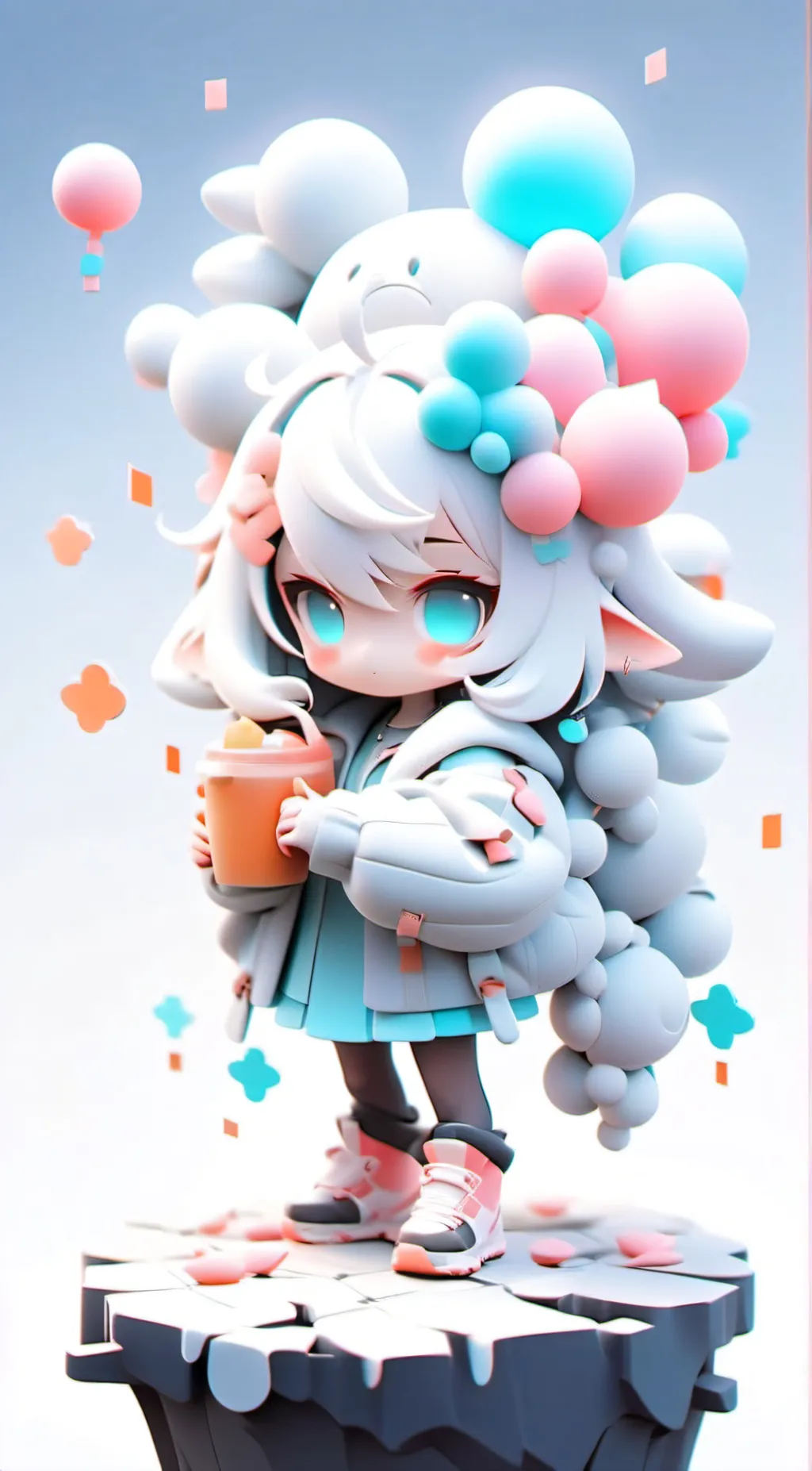 ai character: bubble gum background