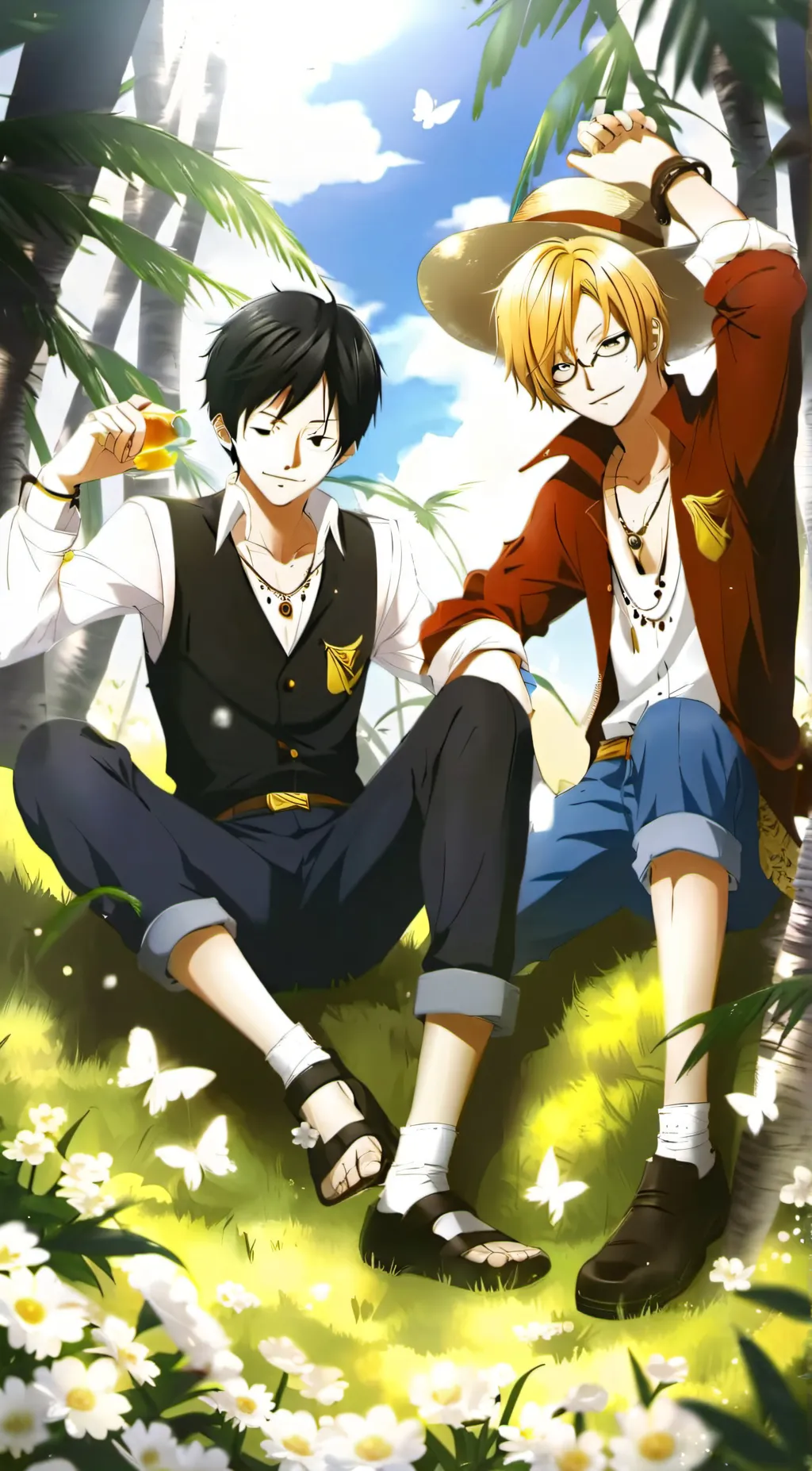 ai character: One piece  background