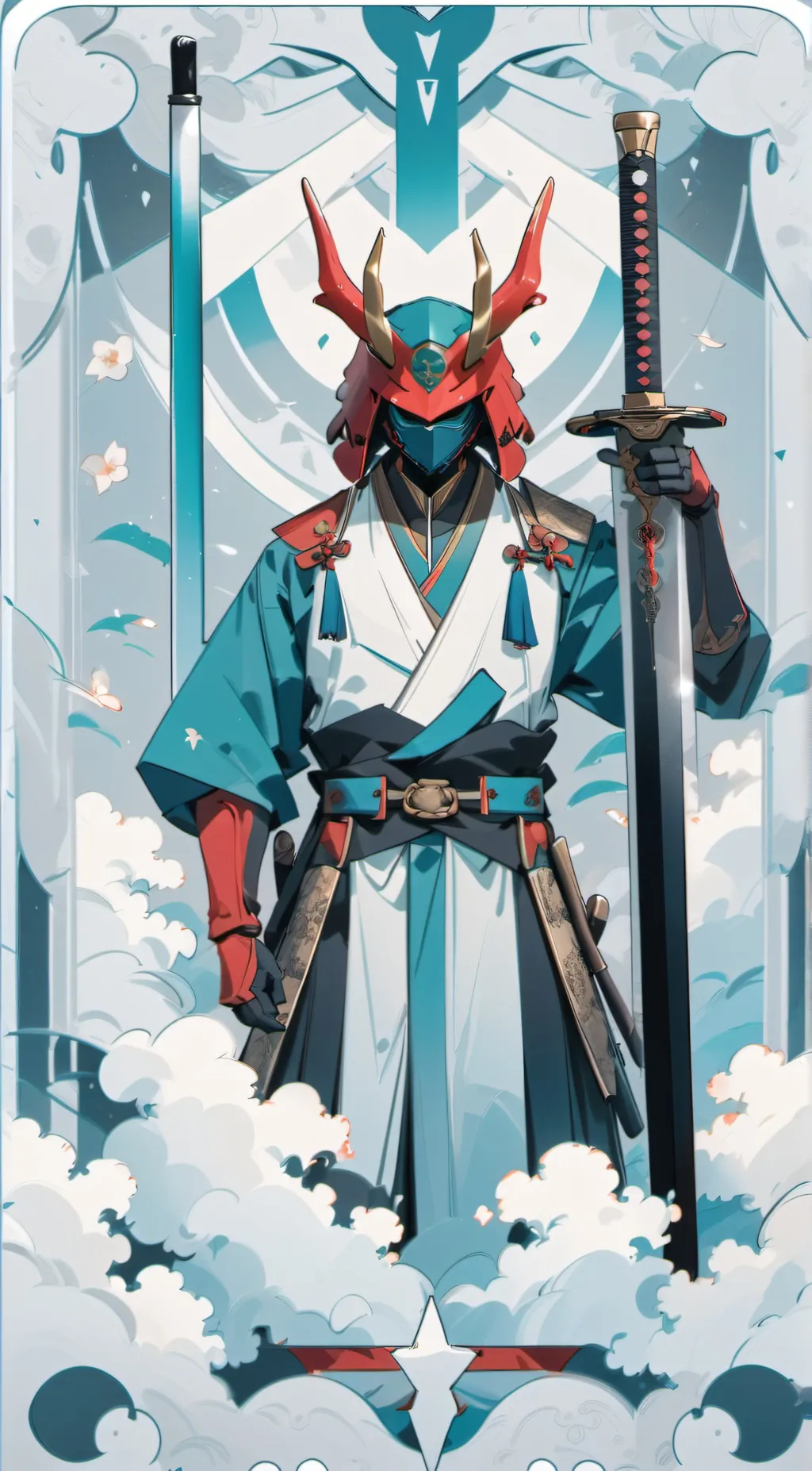 ai character: samurai stand background