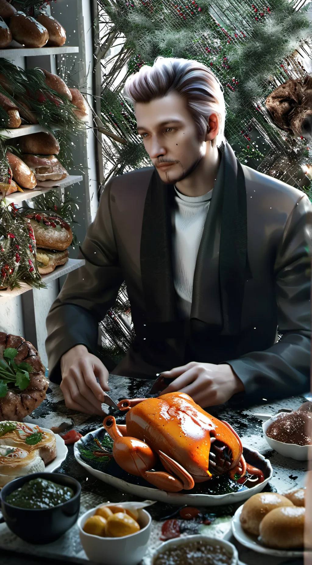ai character: food background