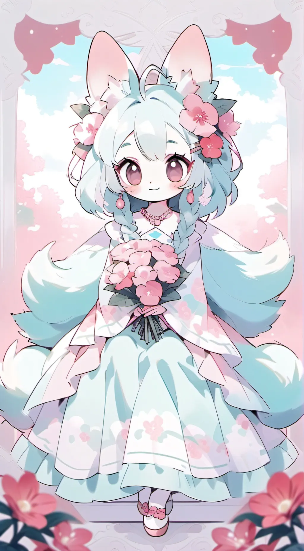 ai character: wave background