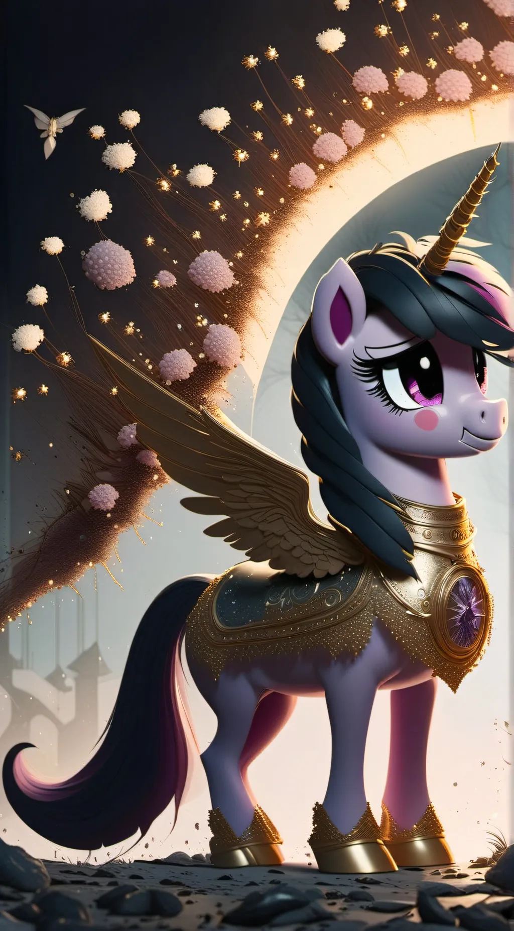 ai character: Twilight sparkle background