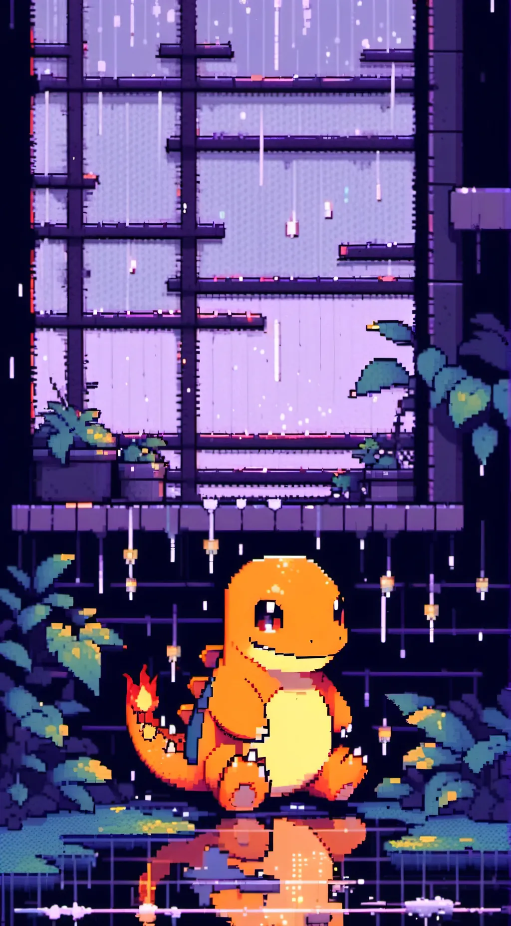 ai character: Sad Charmander  background