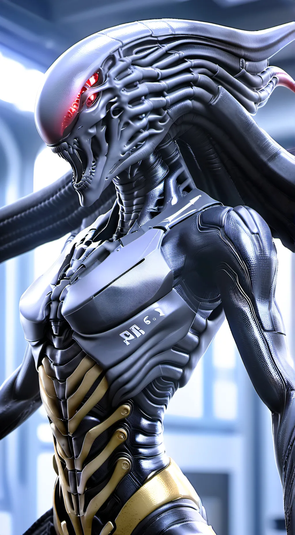 ai character: Xenomorph queen  background