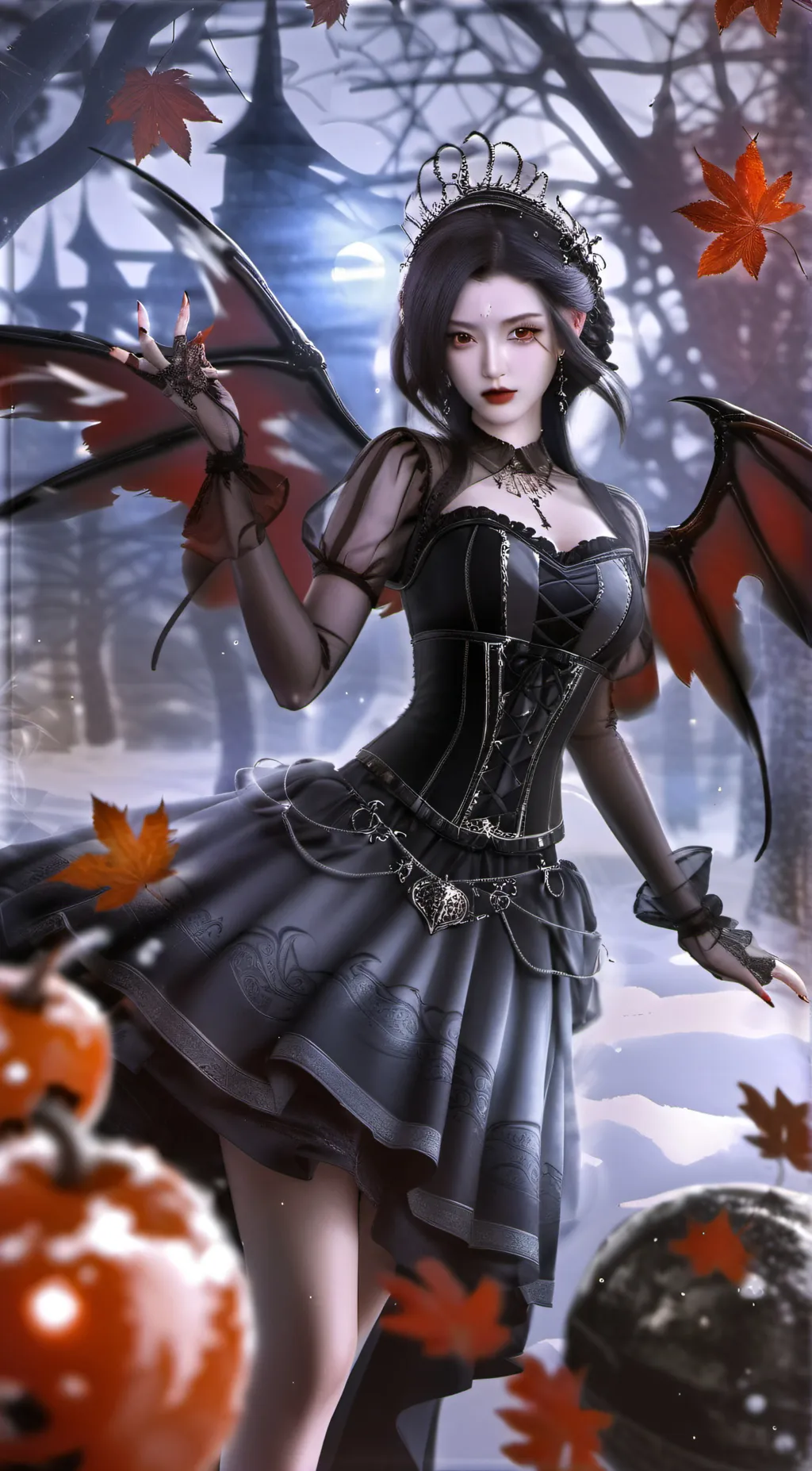 ai character: Demon Queen  background